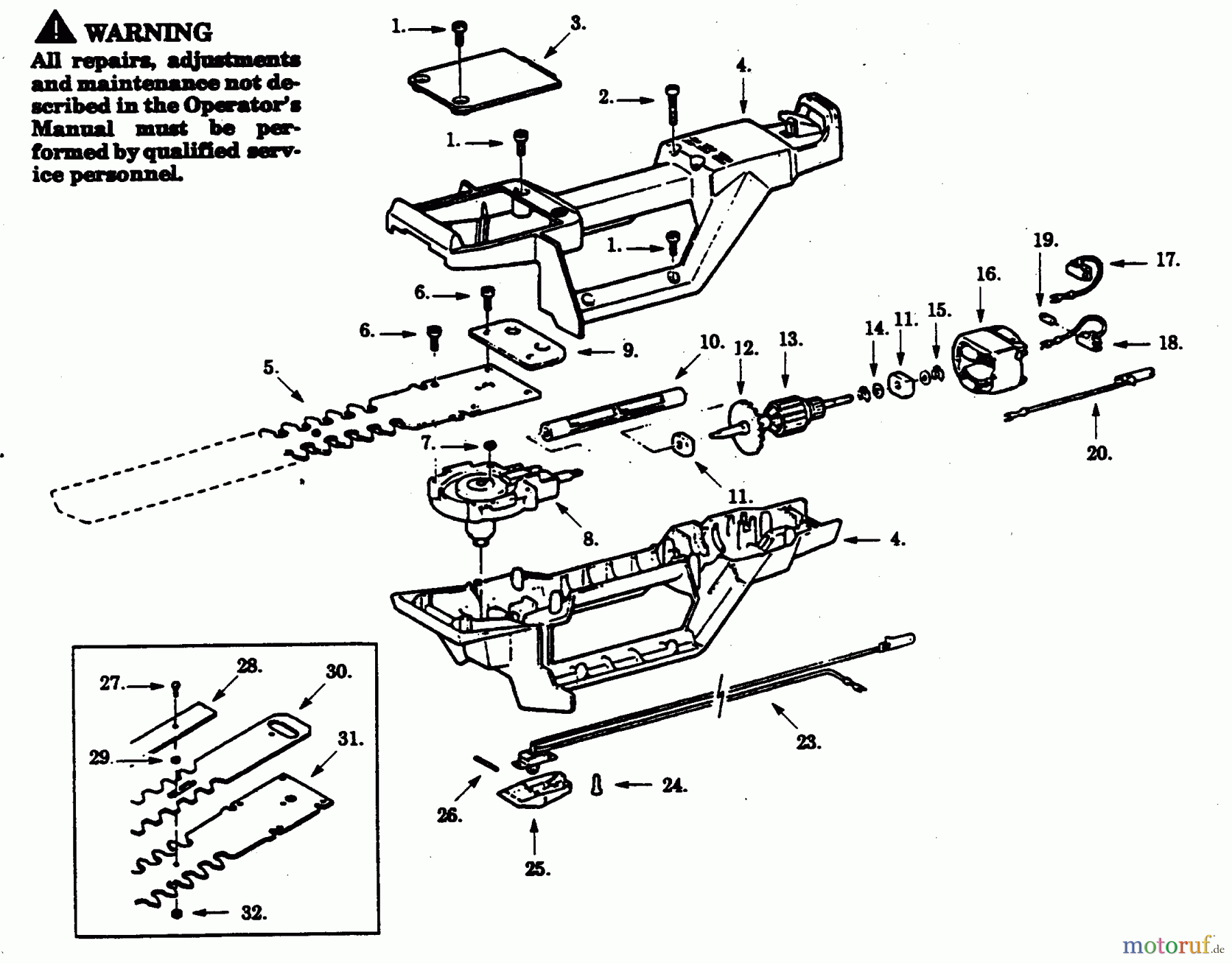 Poulan / Weed Eater Heckenscheren HT1400C-00 - Paramount Electric Hedge Trimmer HEDGE TRIMMER ASSEMBLY