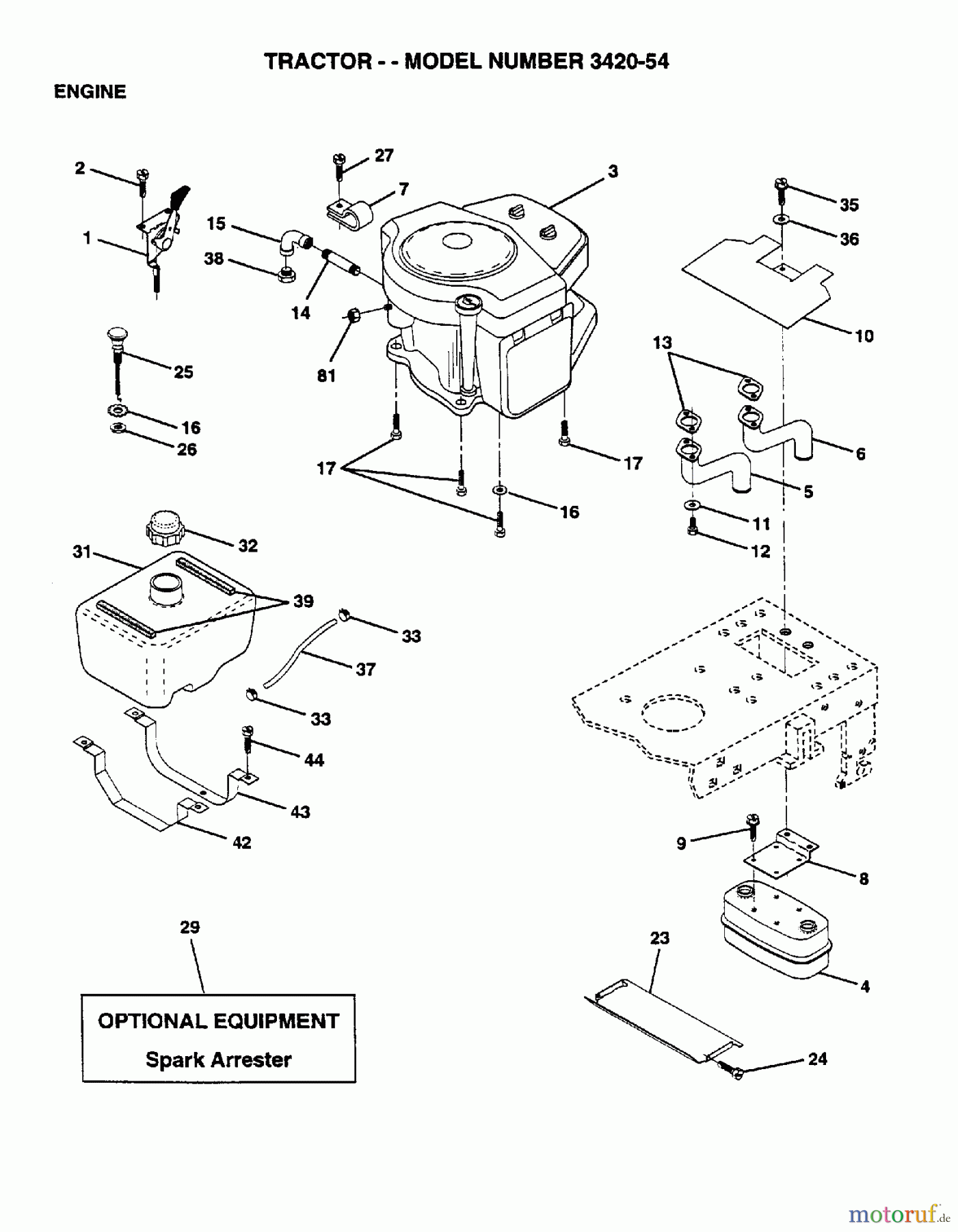 Poulan / Weed Eater Rasen und Gartentraktoren 342054 - Poulan Lawn Tractor (2006-03) ENGINE