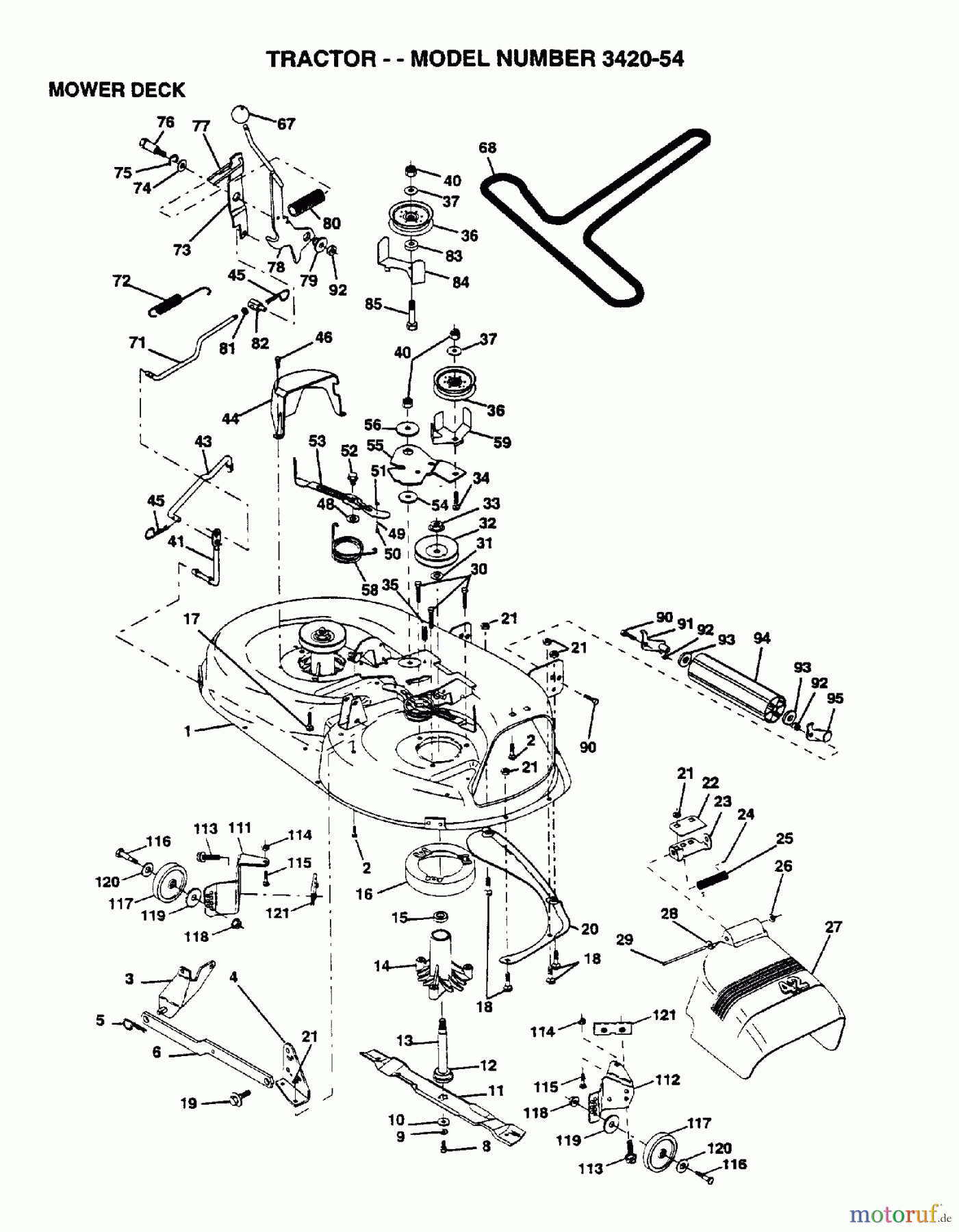 Poulan / Weed Eater Rasen und Gartentraktoren 342054 - Poulan Lawn Tractor (2006-03) MOWER DECK / CUTTING DECK