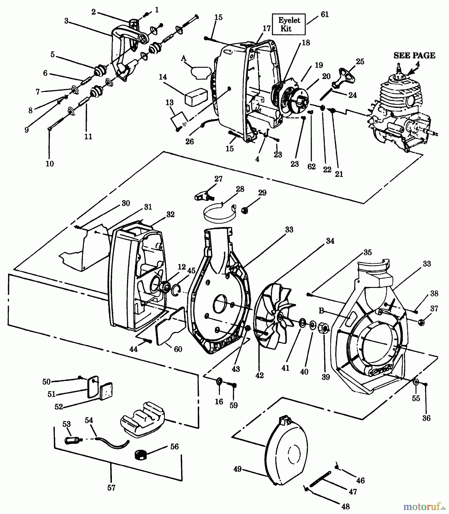 Poulan / Weed Eater Bläser / Sauger / Häcksler / Mulchgeräte 1920 - Weed Eater Blower BLOWER ASSEMBLY
