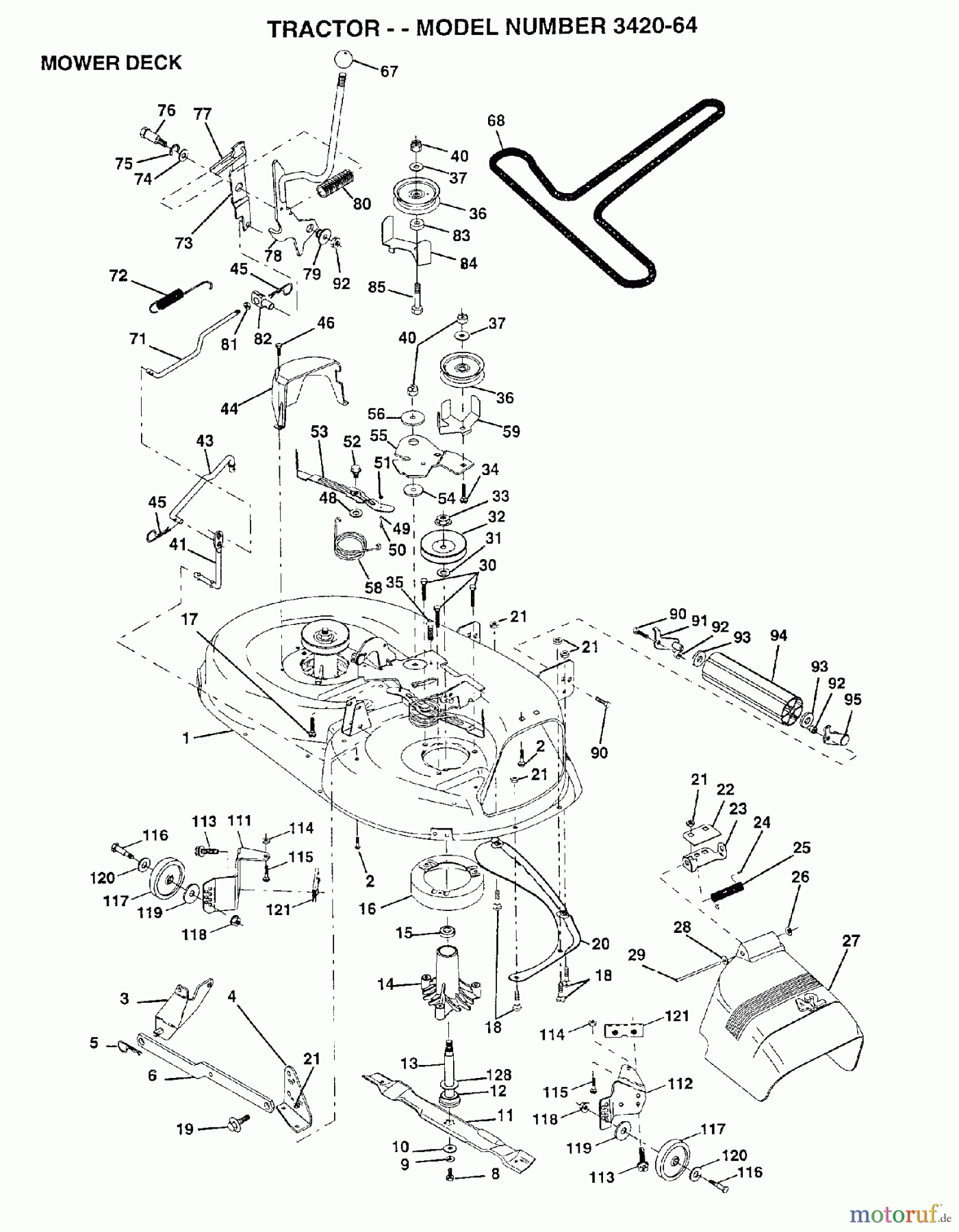 Poulan / Weed Eater Rasen und Gartentraktoren 342064 - Poulan Lawn Tractor (2006-06) MOWER DECK / CUTTING DECK