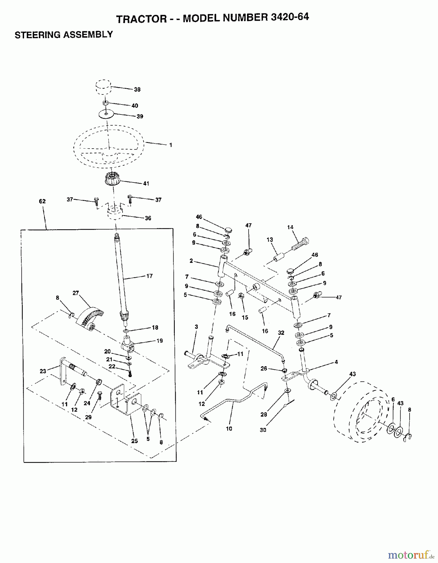 Poulan / Weed Eater Rasen und Gartentraktoren 342064 - Poulan Lawn Tractor (2006-06) STEERING