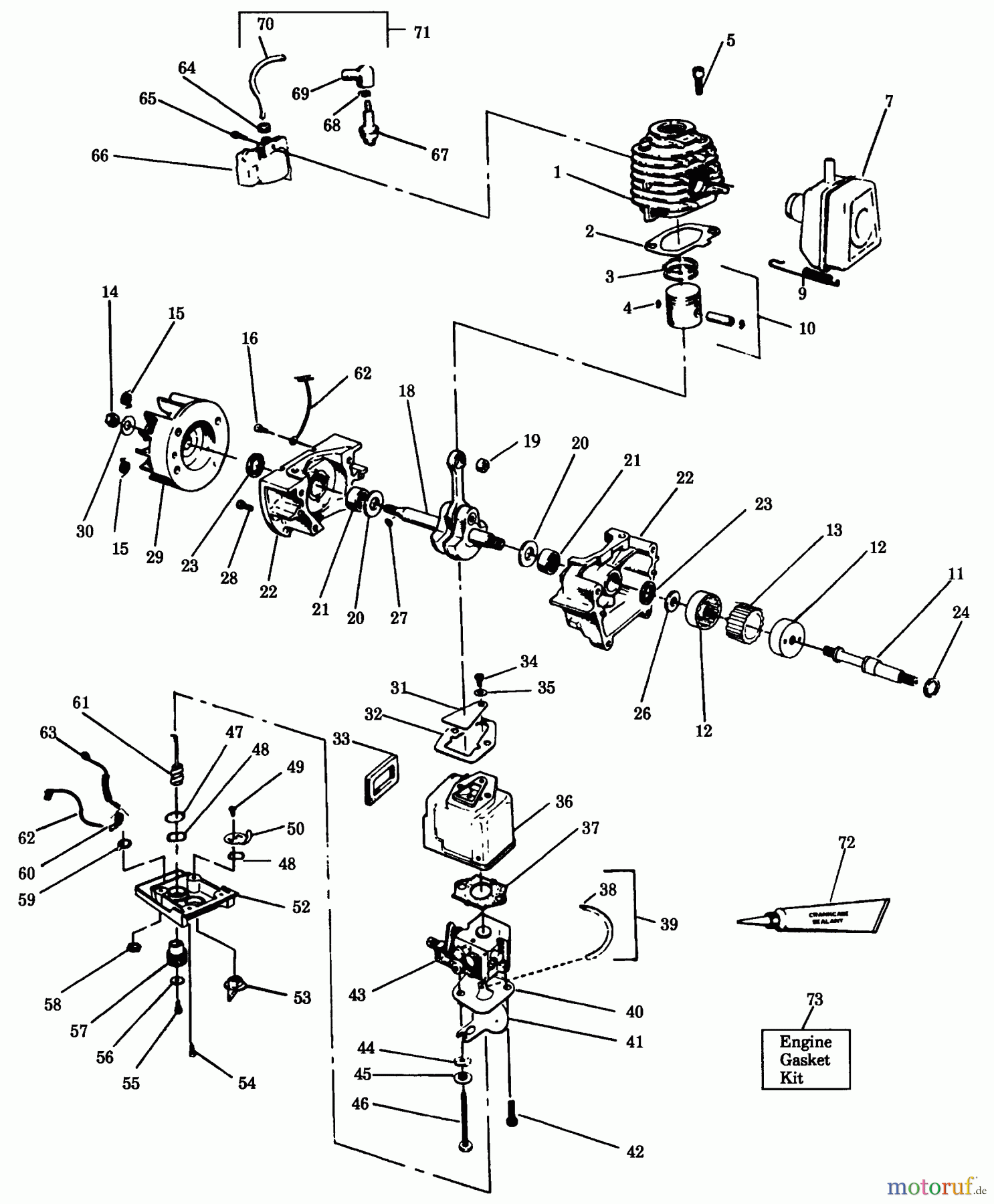 Poulan / Weed Eater Bläser / Sauger / Häcksler / Mulchgeräte 1920 - Weed Eater Blower POWER UNIT