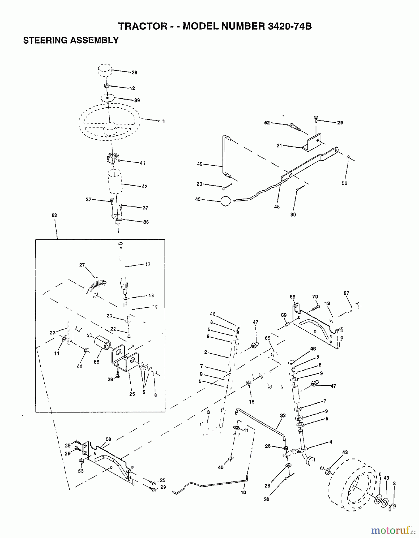 Poulan / Weed Eater Rasen und Gartentraktoren 342074B - Poulan Lawn Tractor (2006-10) STEERING