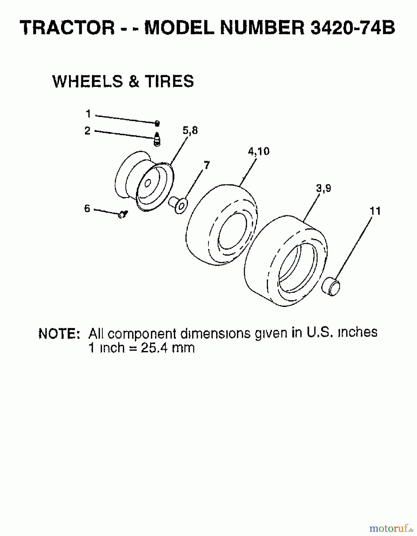 Poulan / Weed Eater Rasen und Gartentraktoren 342074B - Poulan Lawn Tractor (2006-10) WHEELS TIRES