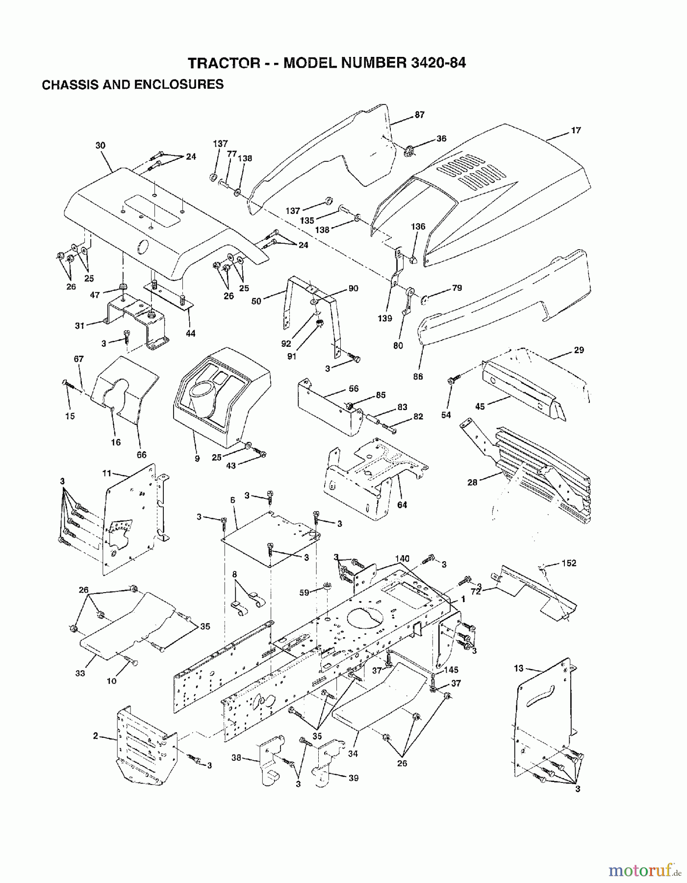 Poulan / Weed Eater Rasen und Gartentraktoren 342084 - Poulan Lawn Tractor (2007-01) CHASSIS ENCLOSURES