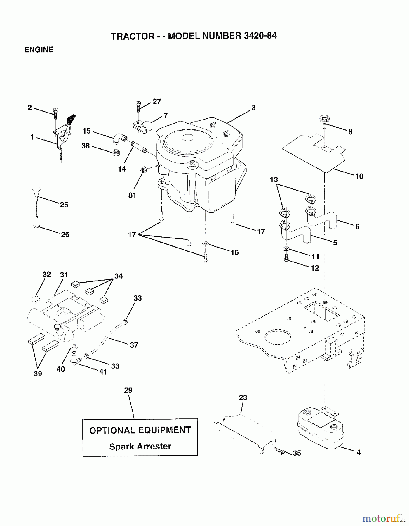 Poulan / Weed Eater Rasen und Gartentraktoren 342084 - Poulan Lawn Tractor (2007-01) ENGINE