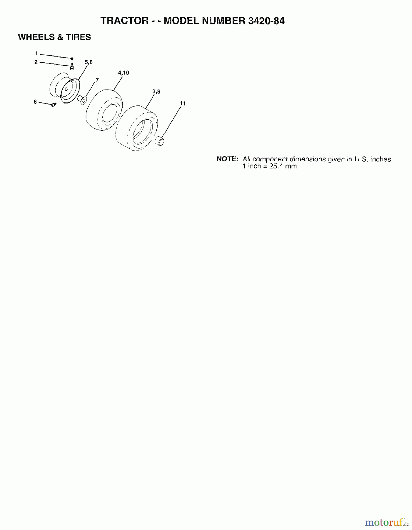 Poulan / Weed Eater Rasen und Gartentraktoren 342084 - Poulan Lawn Tractor (2007-01) WHEELS TIRES