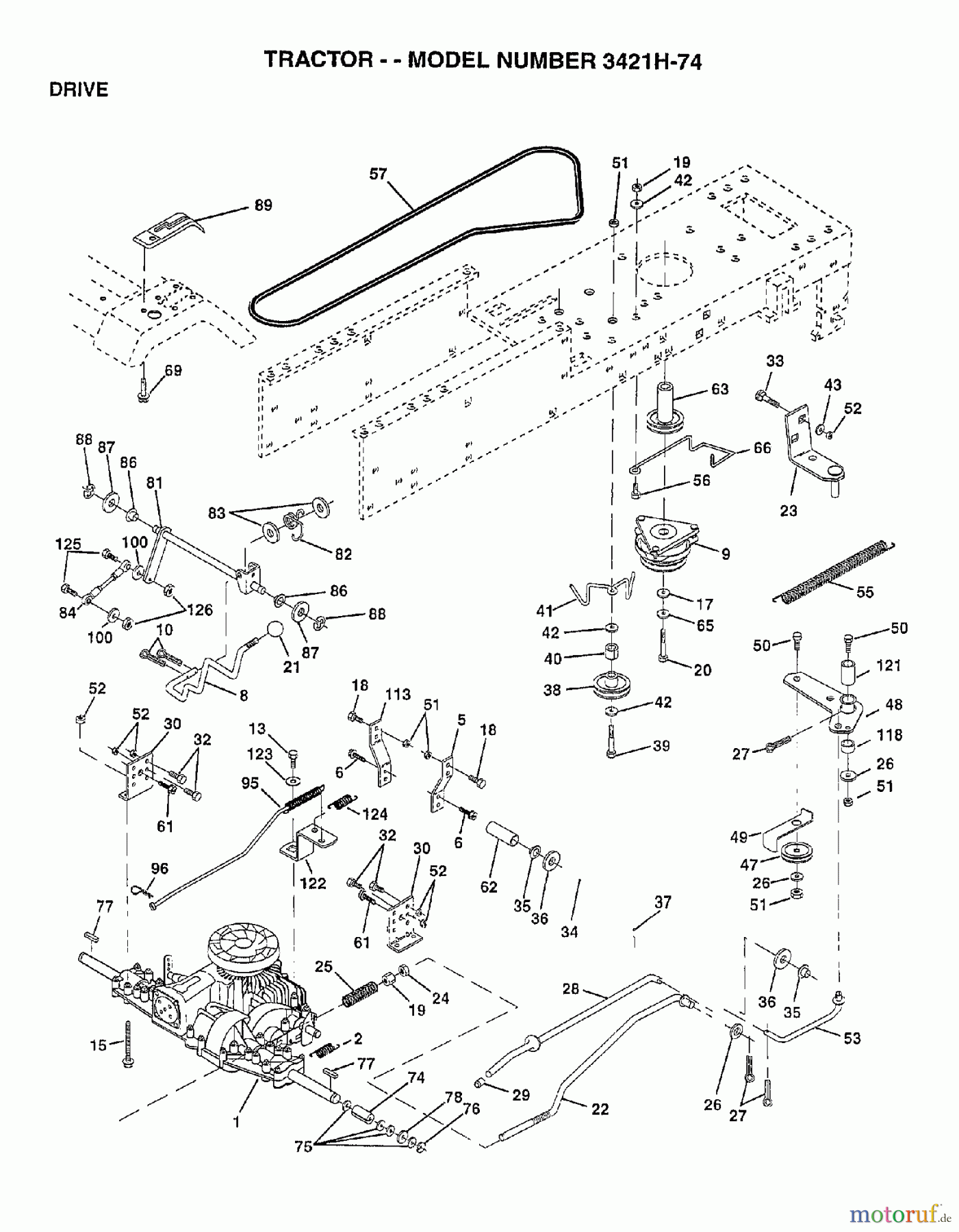 Poulan / Weed Eater Rasen und Gartentraktoren 3421H74 - Poulan Lawn Tractor (2006-10) DRIVE