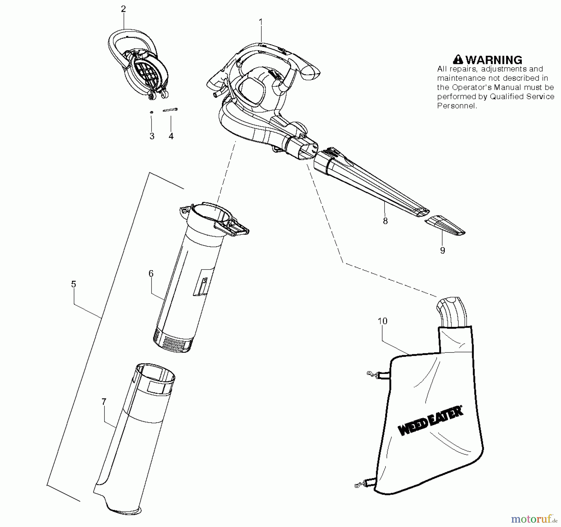 Poulan / Weed Eater Bläser / Sauger / Häcksler / Mulchgeräte 2000 (966782401) - Weed Eater Turbo Clean (2011-09) PRODUCT COMPLETE