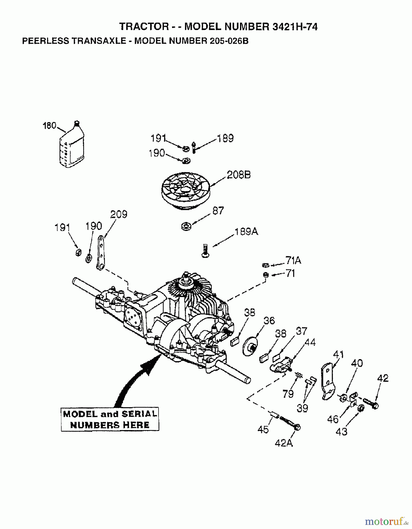 Poulan / Weed Eater Rasen und Gartentraktoren 3421H74 - Poulan Lawn Tractor (2006-10) TRANSMISSION