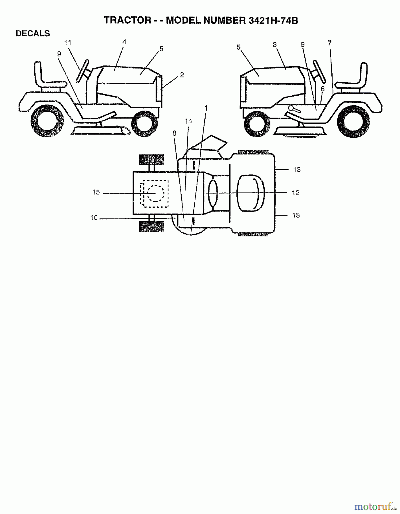 Poulan / Weed Eater Rasen und Gartentraktoren 3421H74B - Poulan Lawn Tractor (2006-10) DECALS