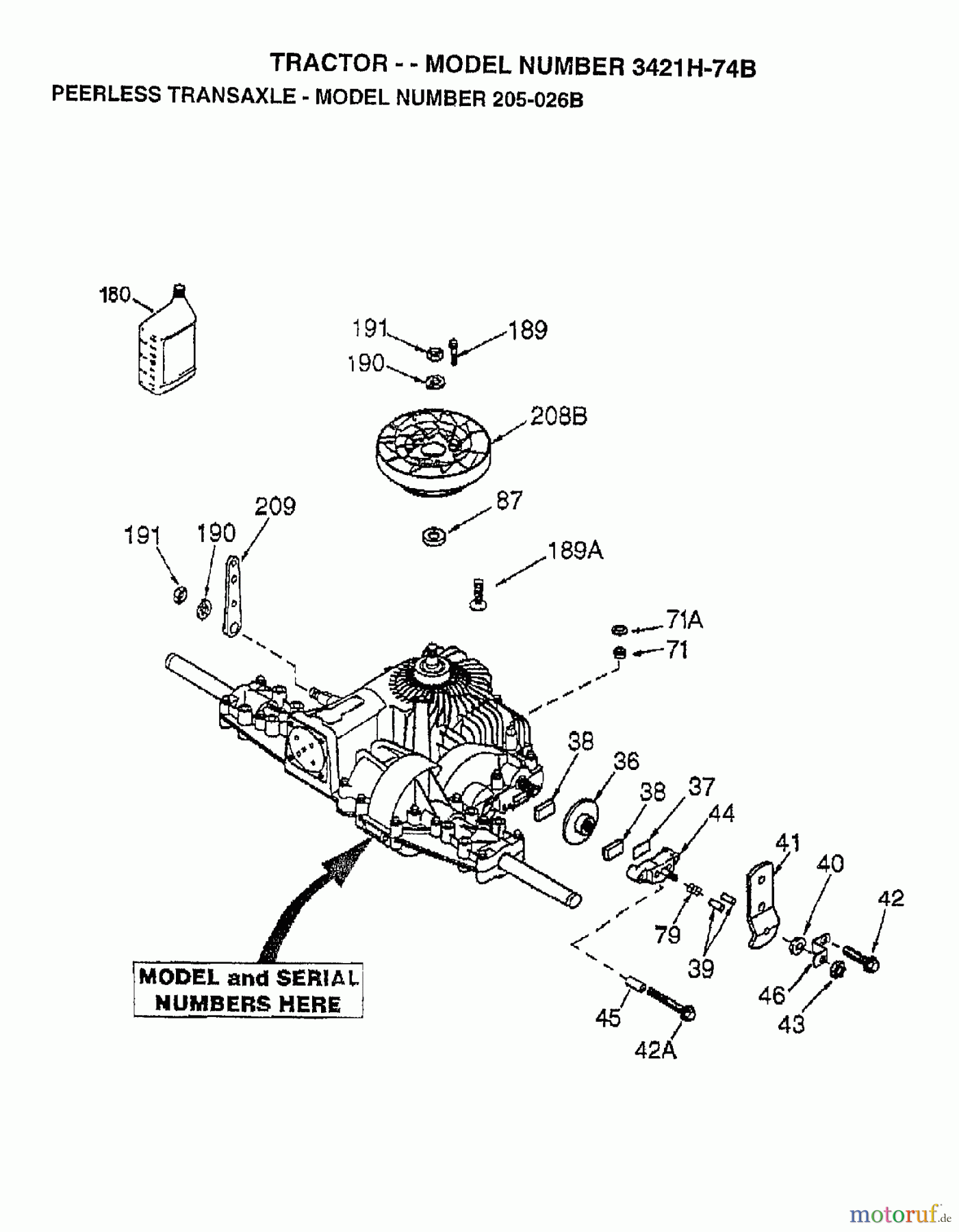 Poulan / Weed Eater Rasen und Gartentraktoren 3421H74B - Poulan Lawn Tractor (2006-10) TRANSMISSION
