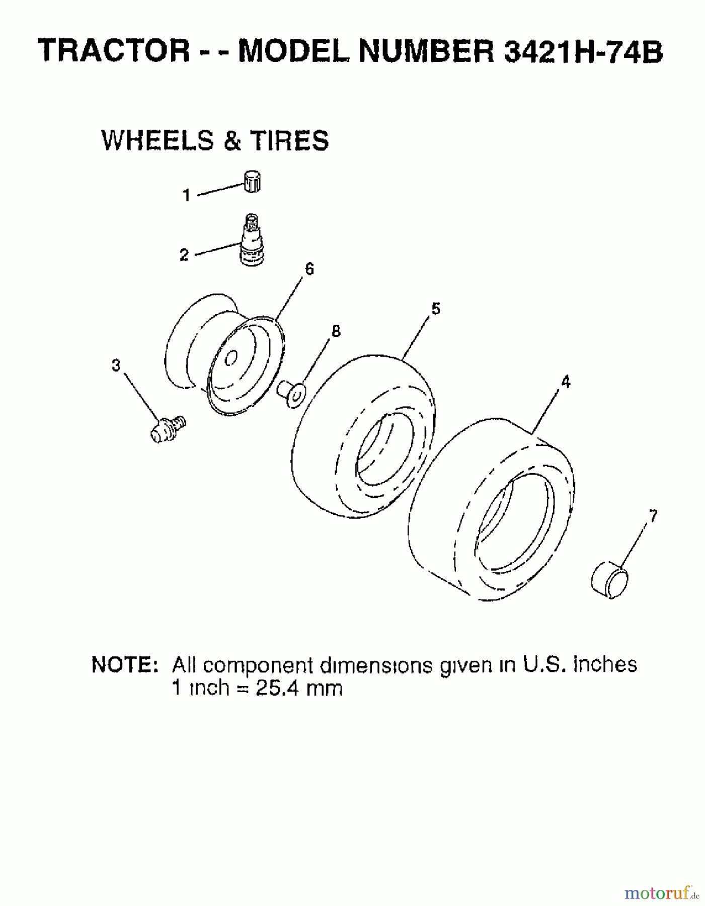 Poulan / Weed Eater Rasen und Gartentraktoren 3421H74B - Poulan Lawn Tractor (2006-10) WHEELS TIRES