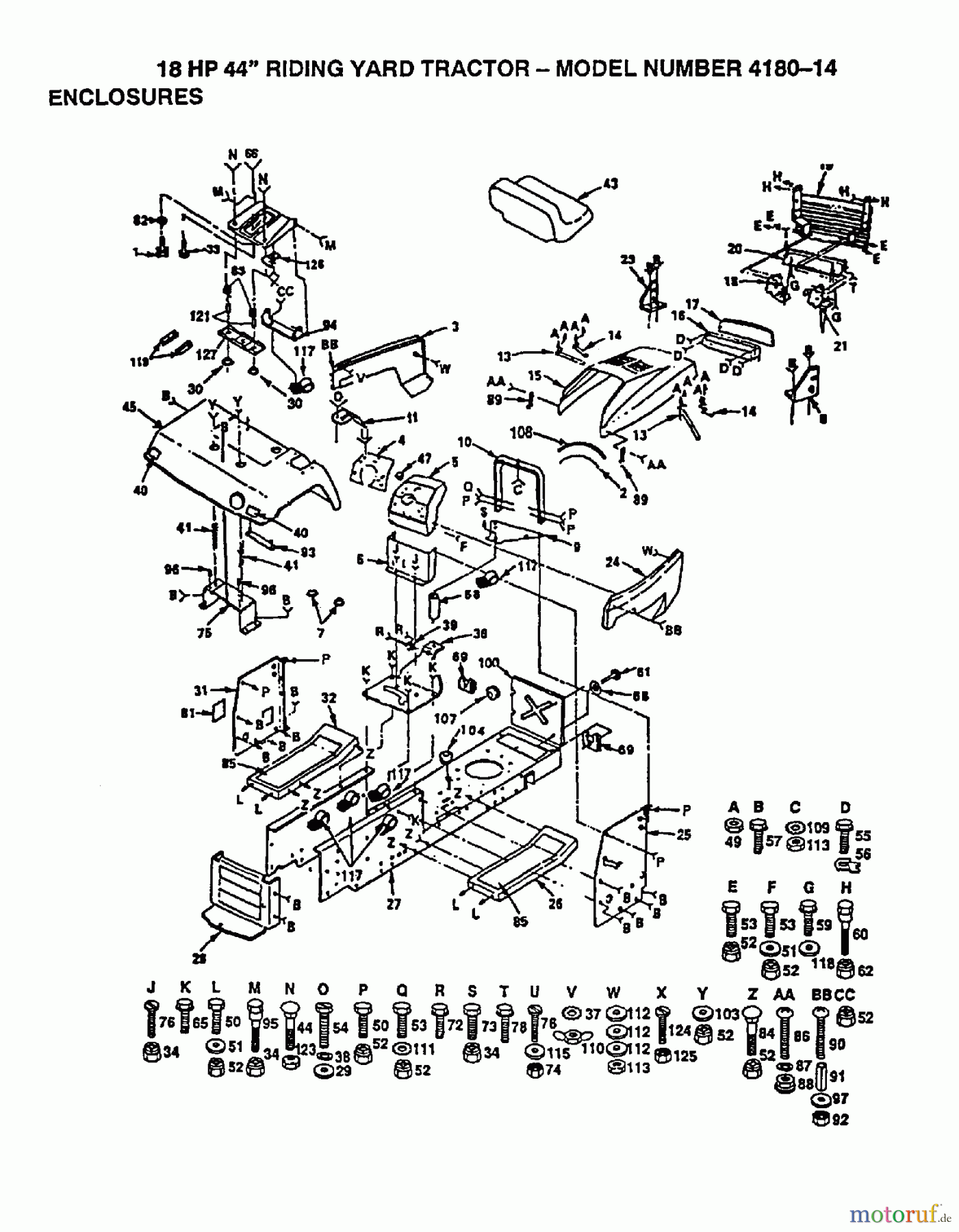Poulan / Weed Eater Rasen und Gartentraktoren 418014 - Poulan Lawn Tractor (2006-01) CHASSIS ENCLOSURES