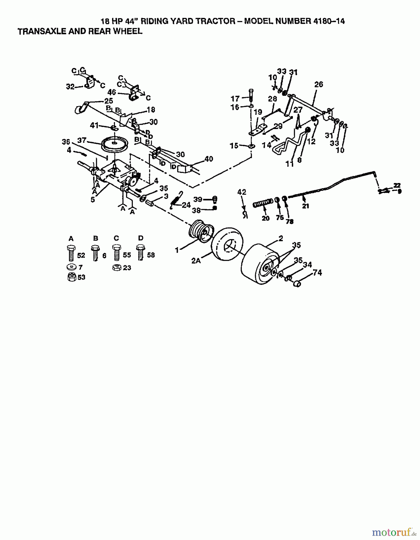 Poulan / Weed Eater Rasen und Gartentraktoren 418014 - Poulan Lawn Tractor (2006-01) TRANSMISSION #1