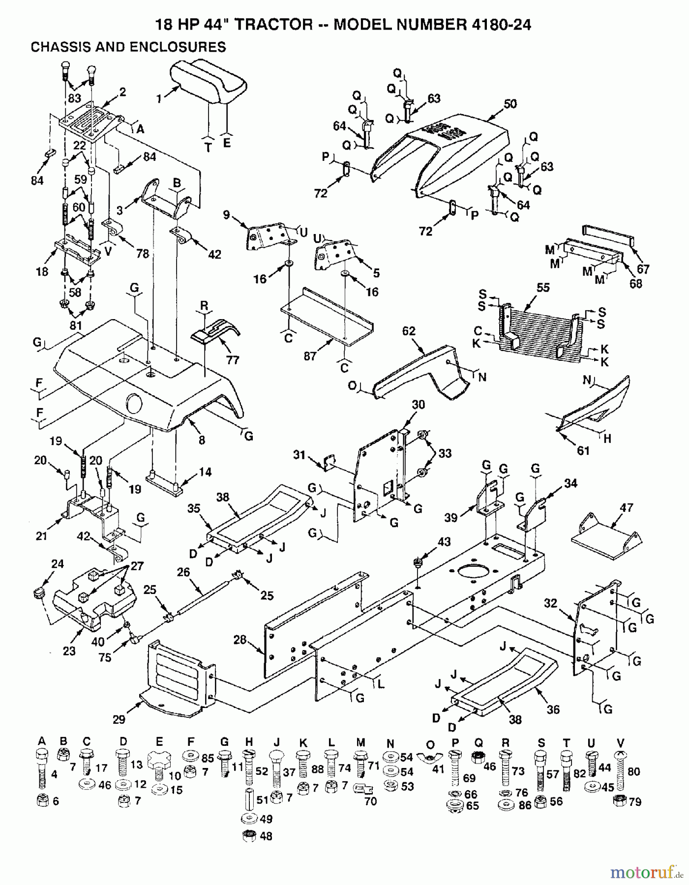 Poulan / Weed Eater Rasen und Gartentraktoren 418024 - Poulan Lawn Tractor (2006-01) CHASSIS ENCLOSURES