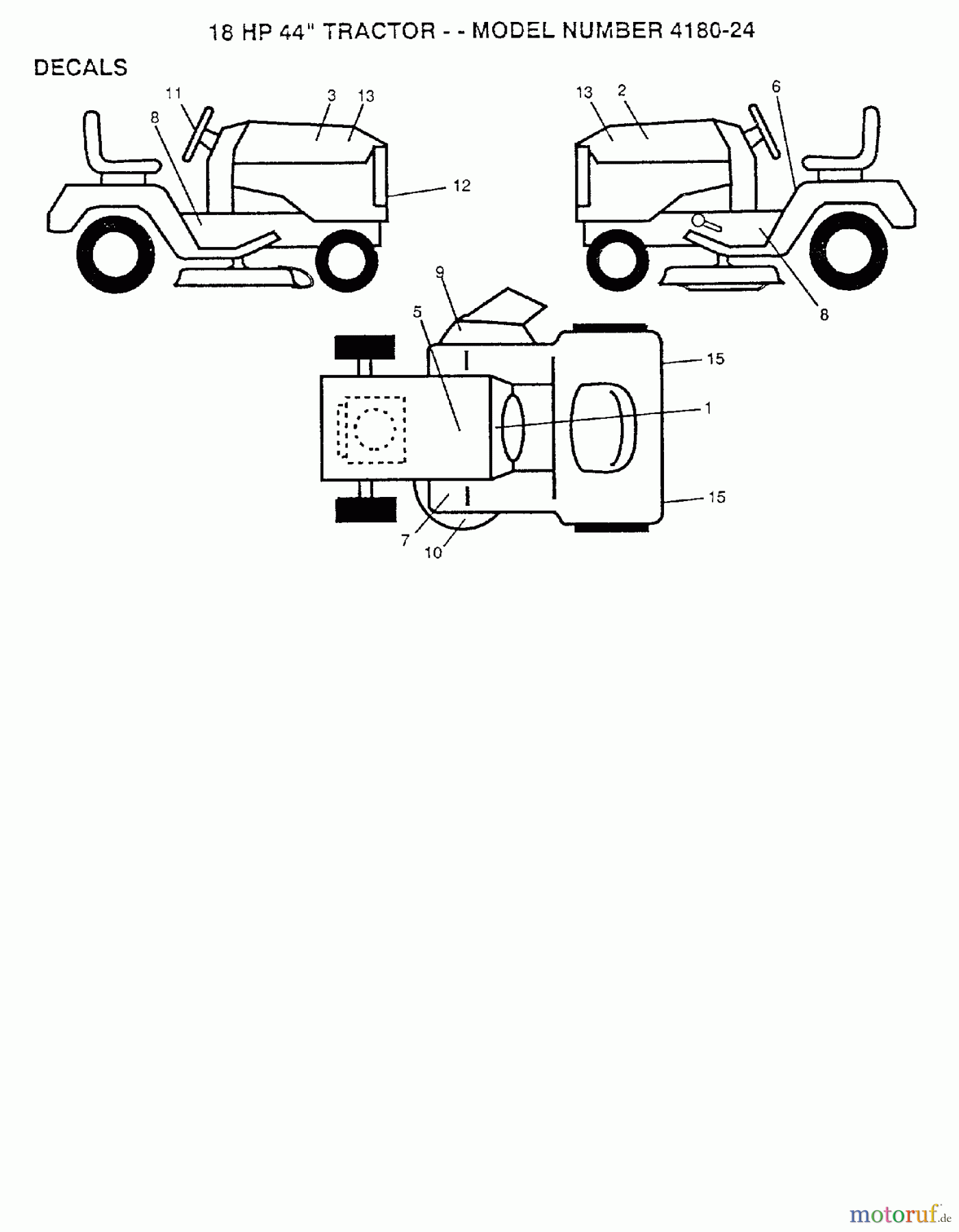 Poulan / Weed Eater Rasen und Gartentraktoren 418024 - Poulan Lawn Tractor (2006-01) DECALS