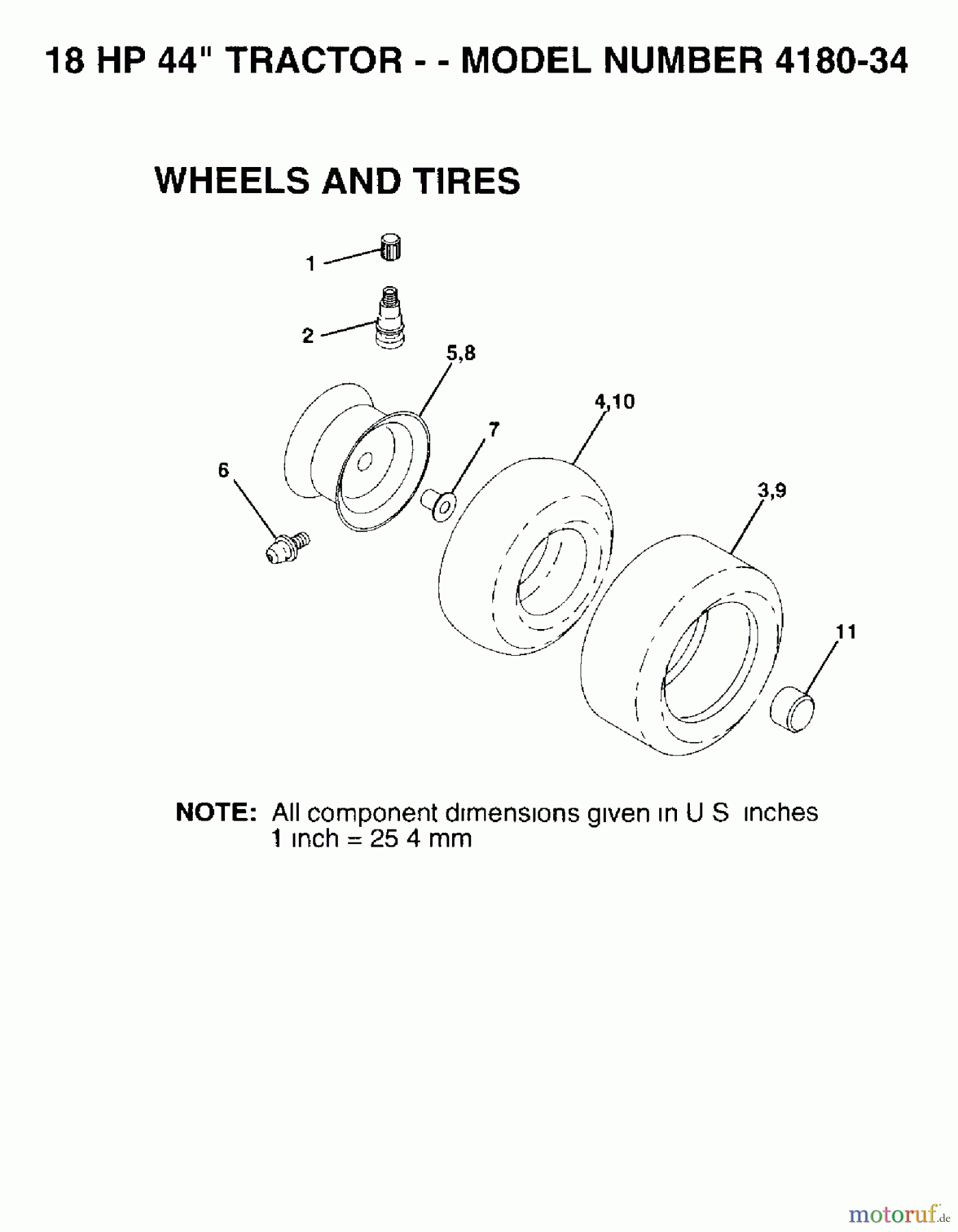 Poulan / Weed Eater Rasen und Gartentraktoren 418034 - Poulan Lawn Tractor (2006-01) WHEELS TIRES