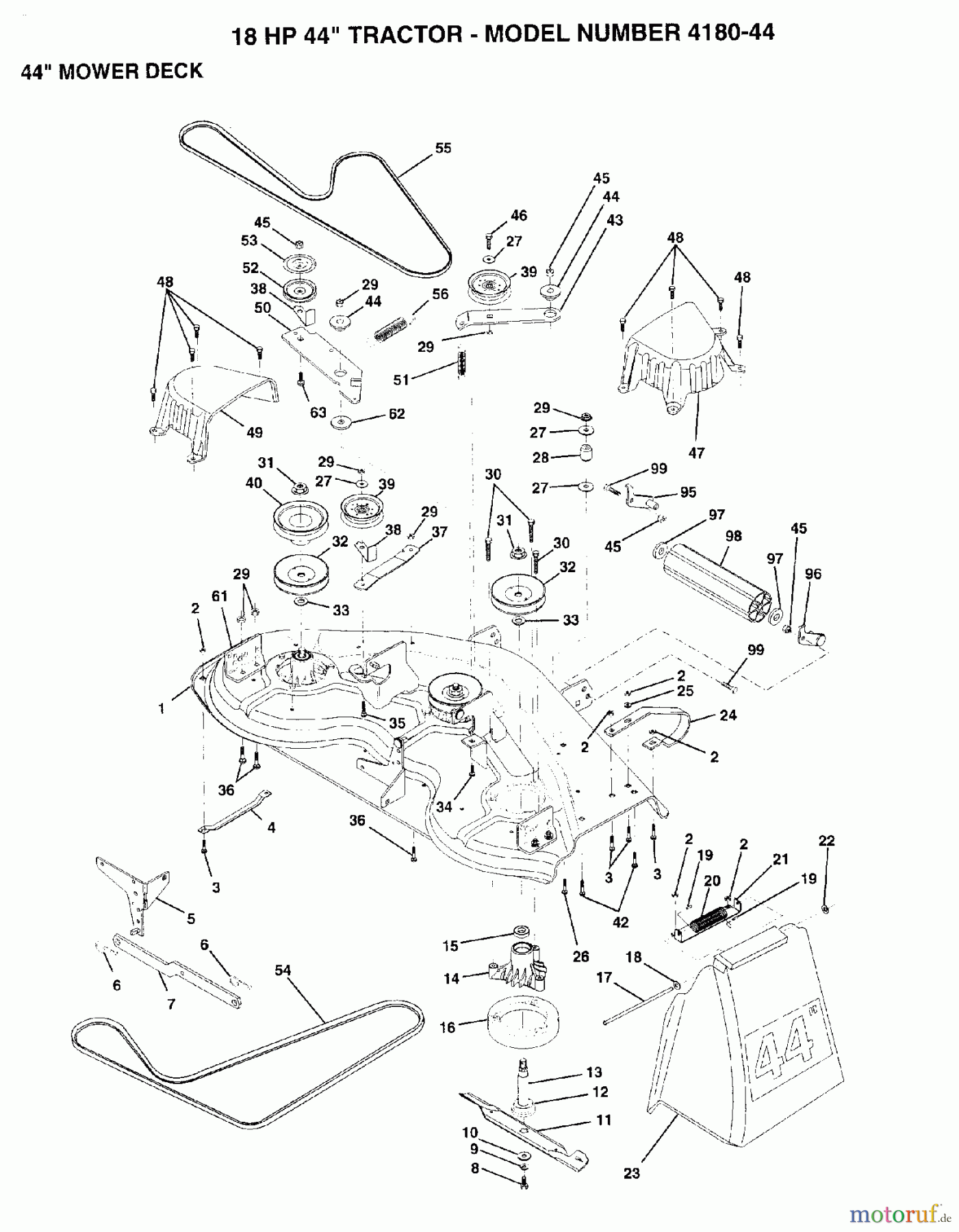  Poulan / Weed Eater Rasen und Gartentraktoren 418044 - Poulan Lawn Tractor (2006-01) MOWER DECK / CUTTING DECK
