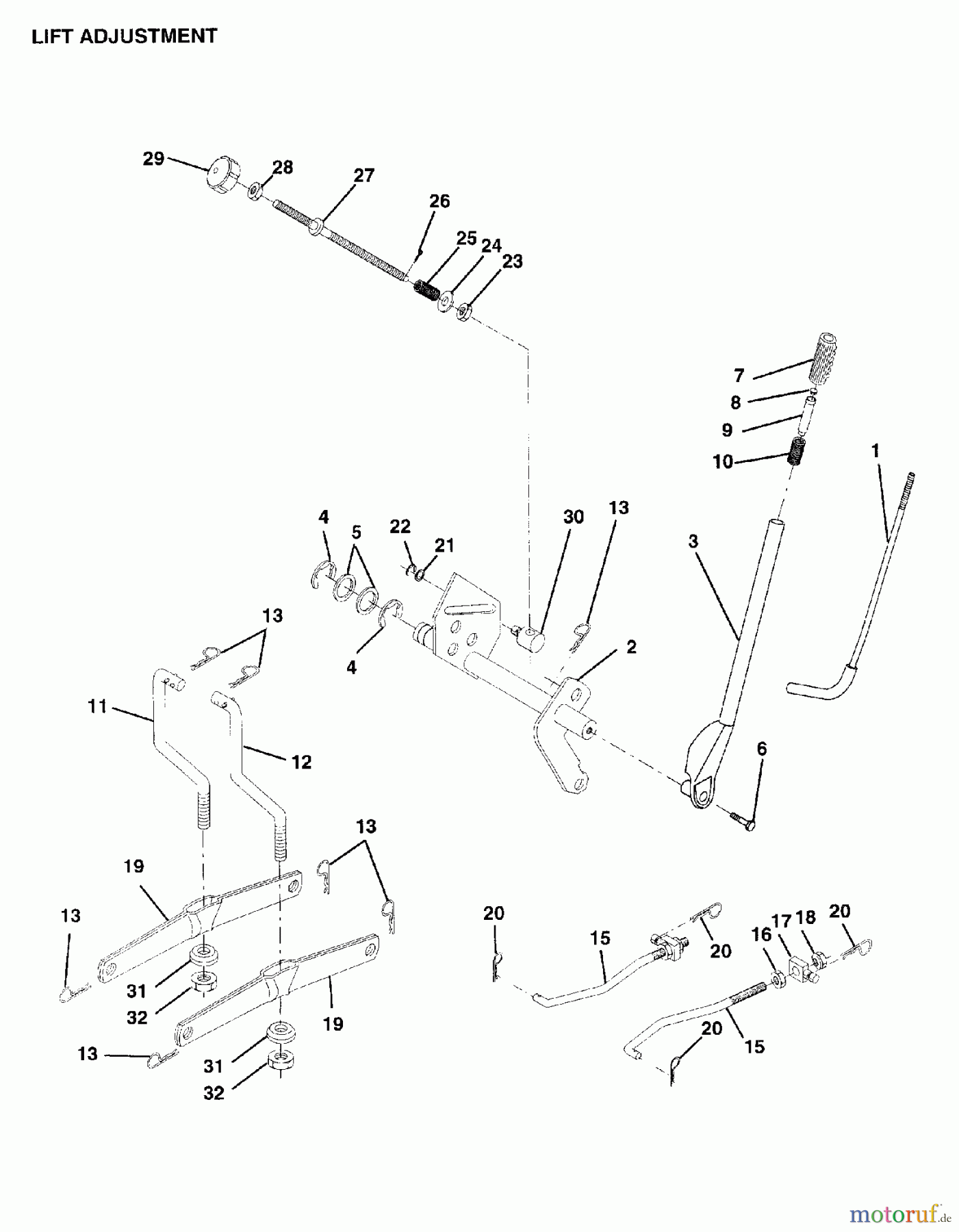  Poulan / Weed Eater Rasen und Gartentraktoren 418044 - Poulan Lawn Tractor (2006-01) MOWER LIFT LEVER