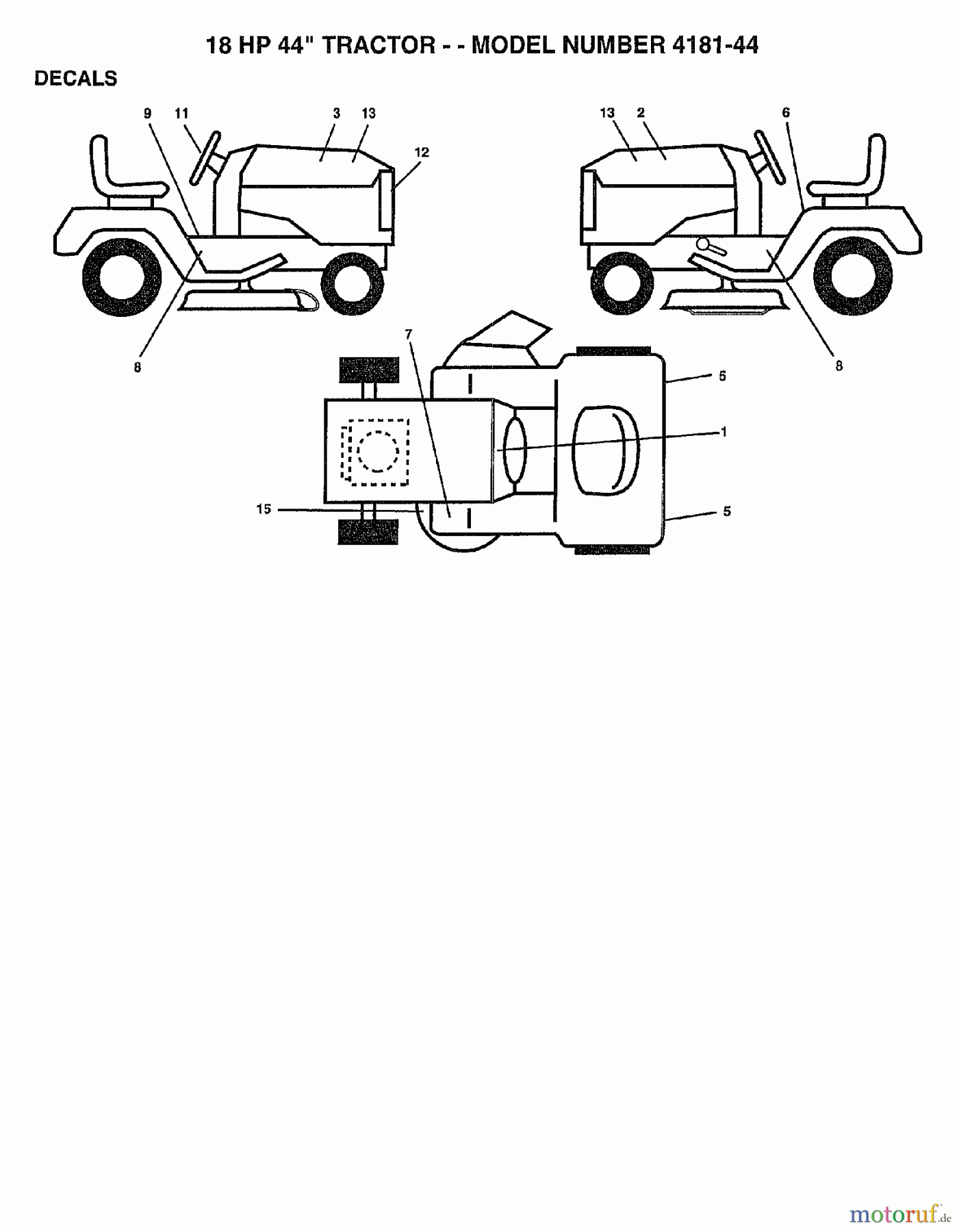 Poulan / Weed Eater Rasen und Gartentraktoren 418144 - Poulan Lawn Tractor (2006-12) DECALS