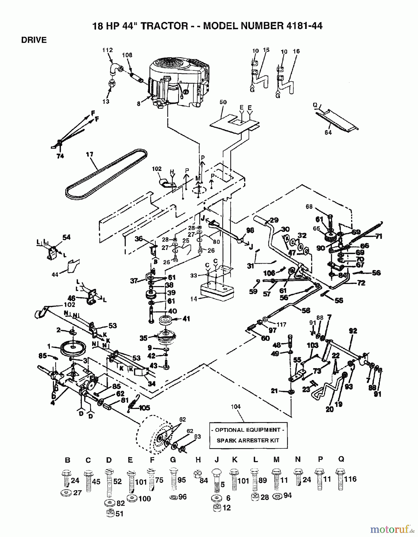 Poulan / Weed Eater Rasen und Gartentraktoren 418144 - Poulan Lawn Tractor (2006-12) DRIVE