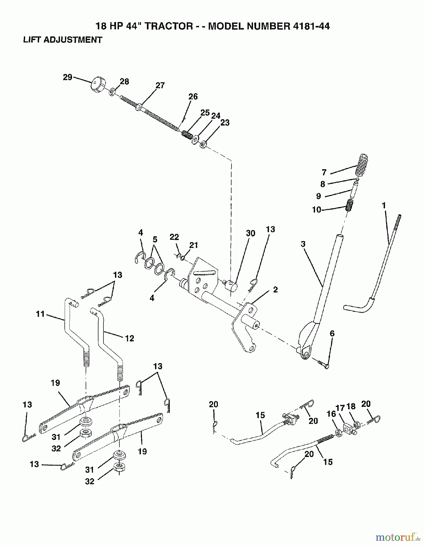  Poulan / Weed Eater Rasen und Gartentraktoren 418144 - Poulan Lawn Tractor (2006-12) MOWER LIFT LEVER