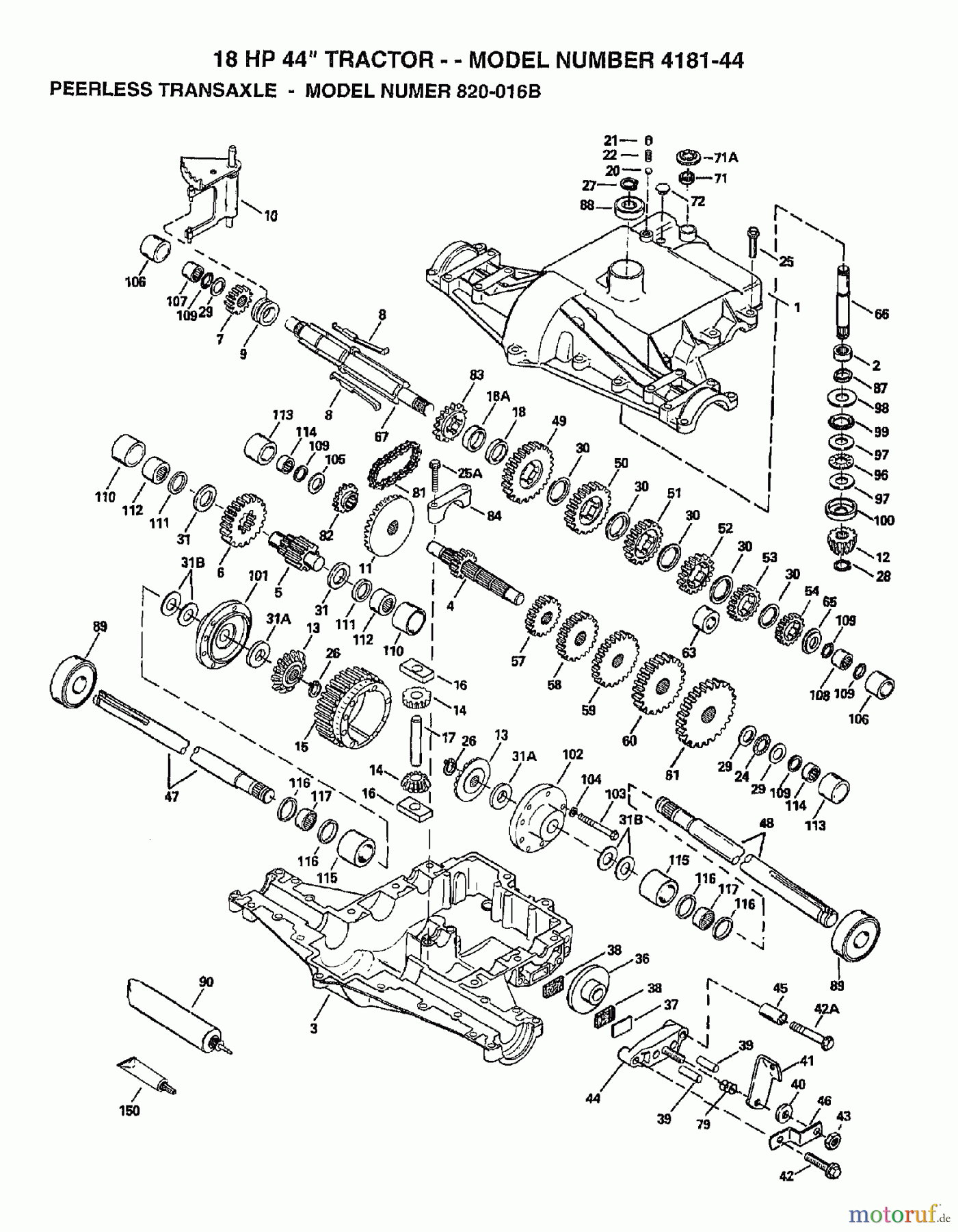 Poulan / Weed Eater Rasen und Gartentraktoren 418144 - Poulan Lawn Tractor (2006-12) TRANSMISSION