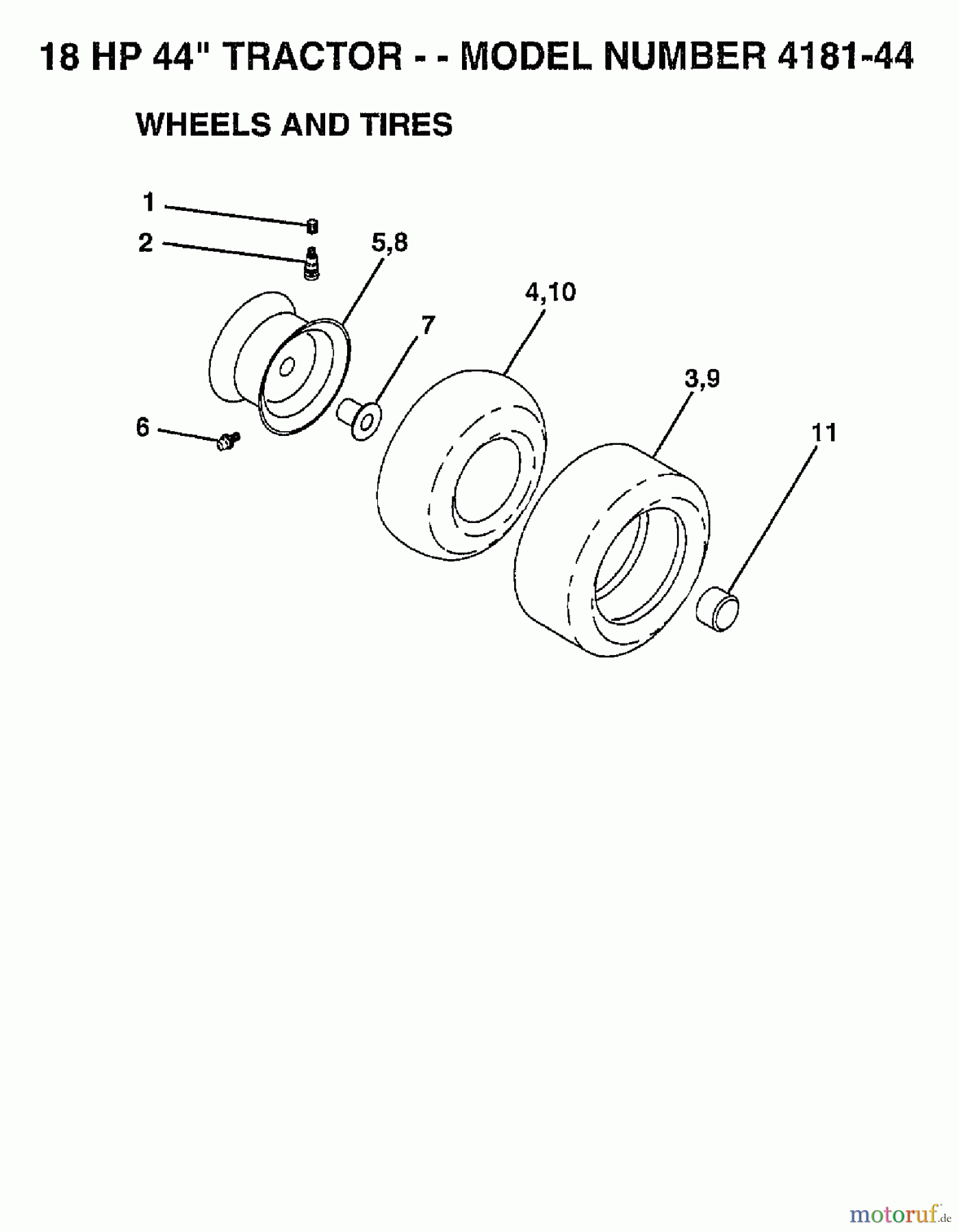  Poulan / Weed Eater Rasen und Gartentraktoren 418144 - Poulan Lawn Tractor (2006-12) WHEELS TIRES