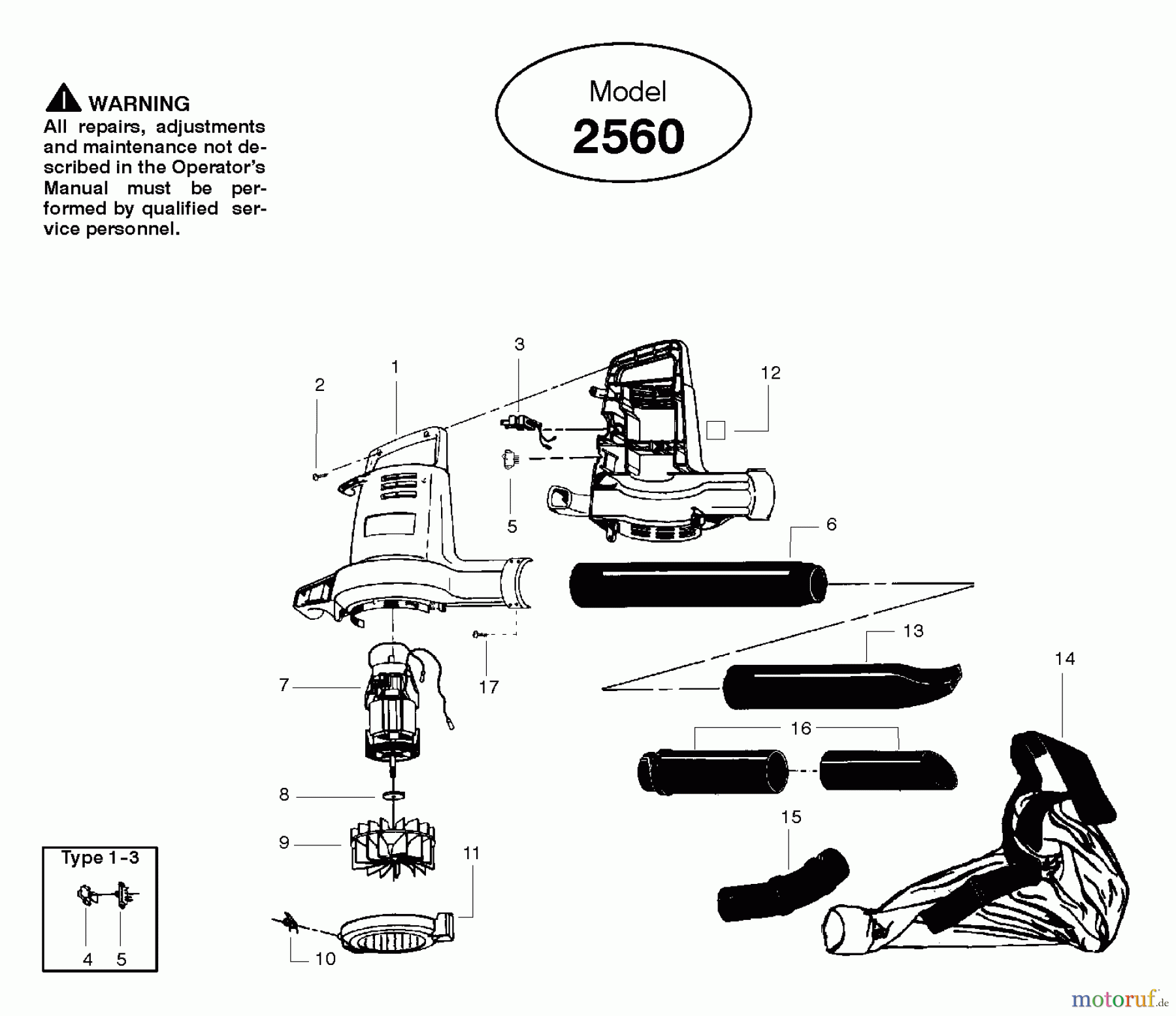 Poulan / Weed Eater Bläser / Sauger / Häcksler / Mulchgeräte 2560 - Weed Eater Electric Blower Electric Blower/Blower Assembly