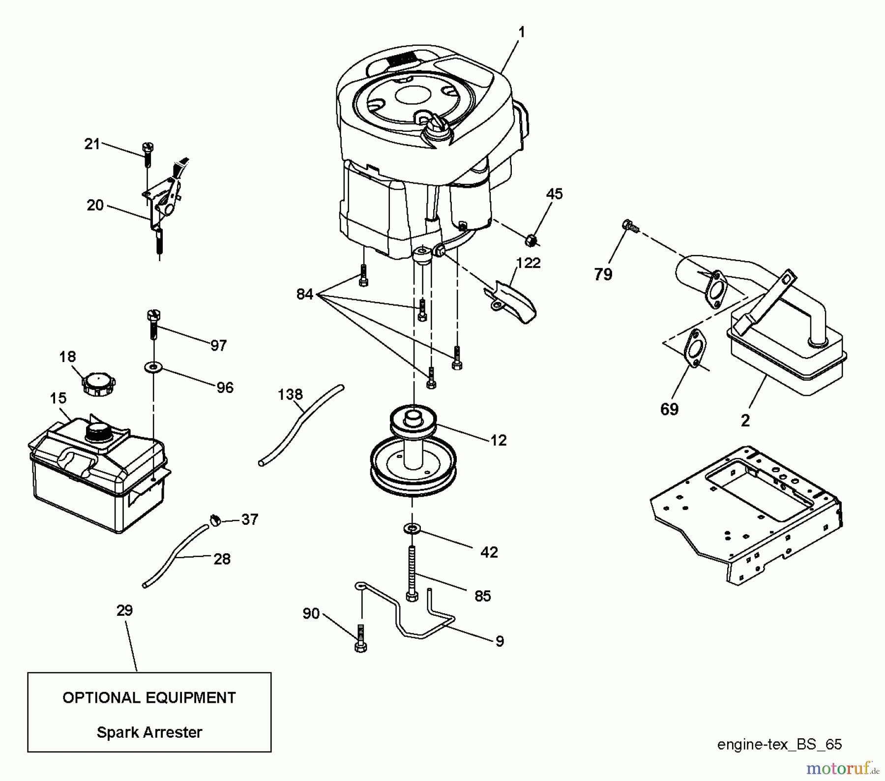 Poulan / Weed Eater Rasen und Gartentraktoren PB195A46LT (96042014700) - Poulan Pro Lawn Tractor (2012-11) ENGINE