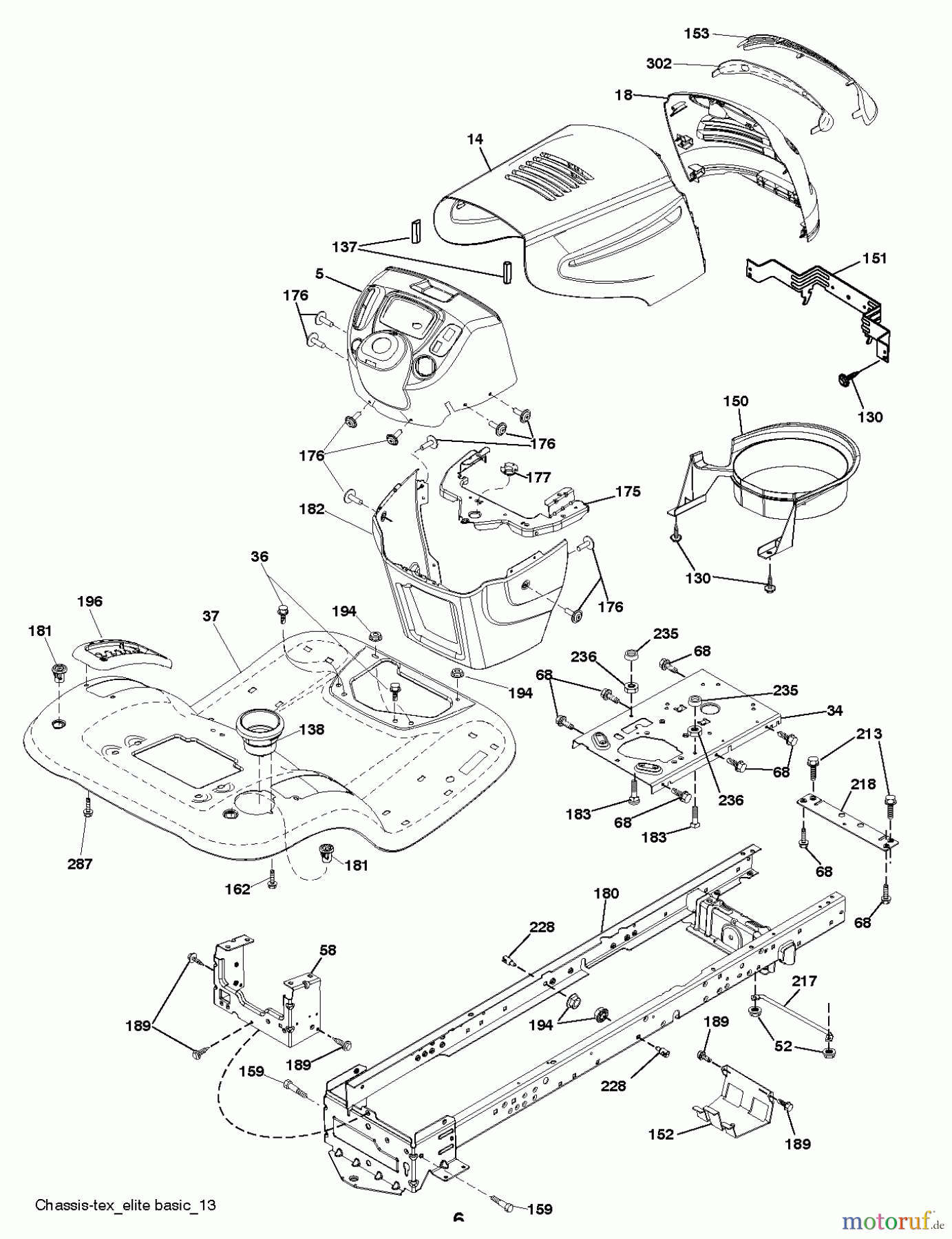 Poulan / Weed Eater Rasen und Gartentraktoren PB20A42LT (96048002500) - Poulan Pro Lawn Tractor (2012-01) CHASSIS ENCLOSURES
