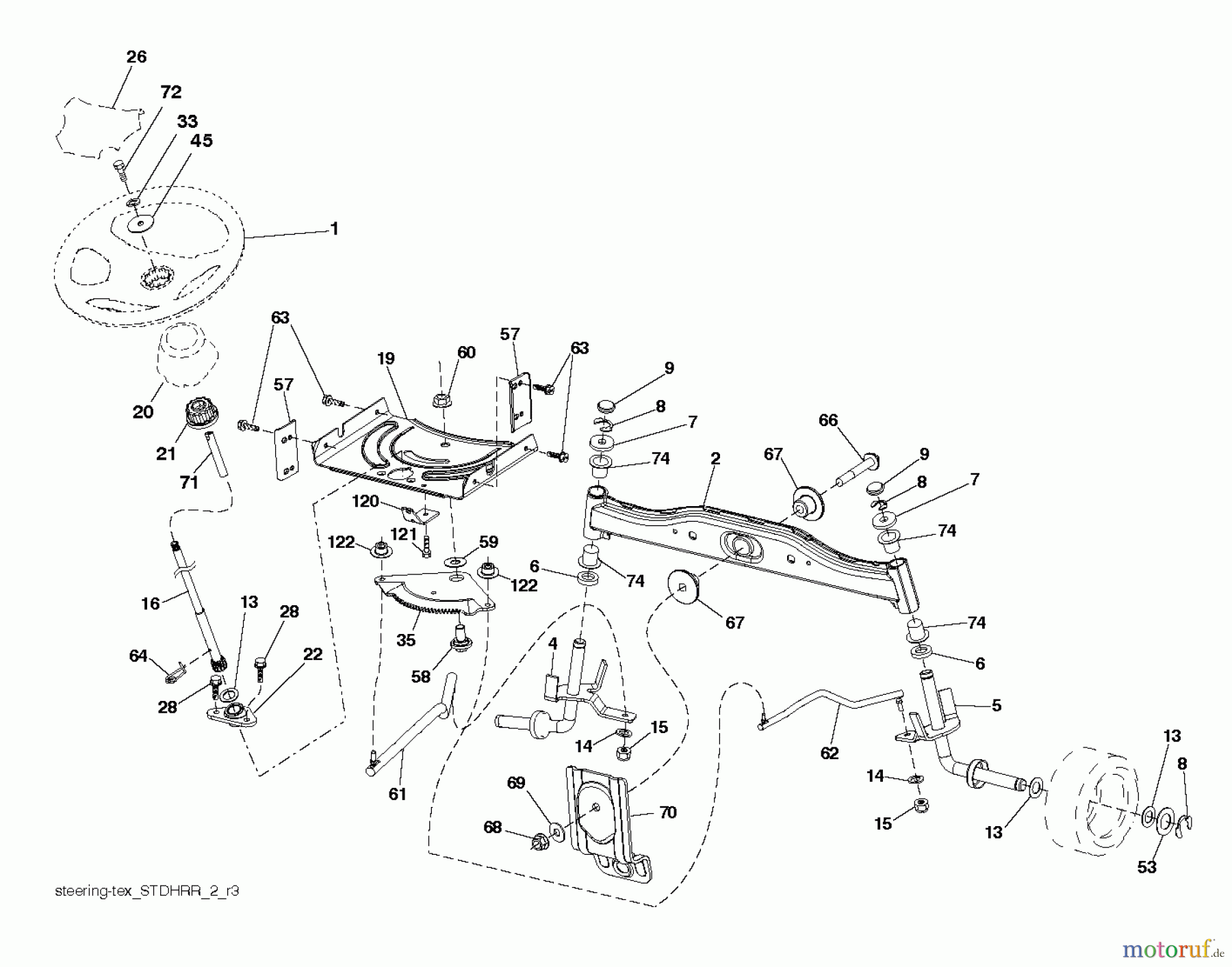  Poulan / Weed Eater Rasen und Gartentraktoren PB20A42LT (96048002501) - Poulan Pro Lawn Tractor (2012-03) STEERING