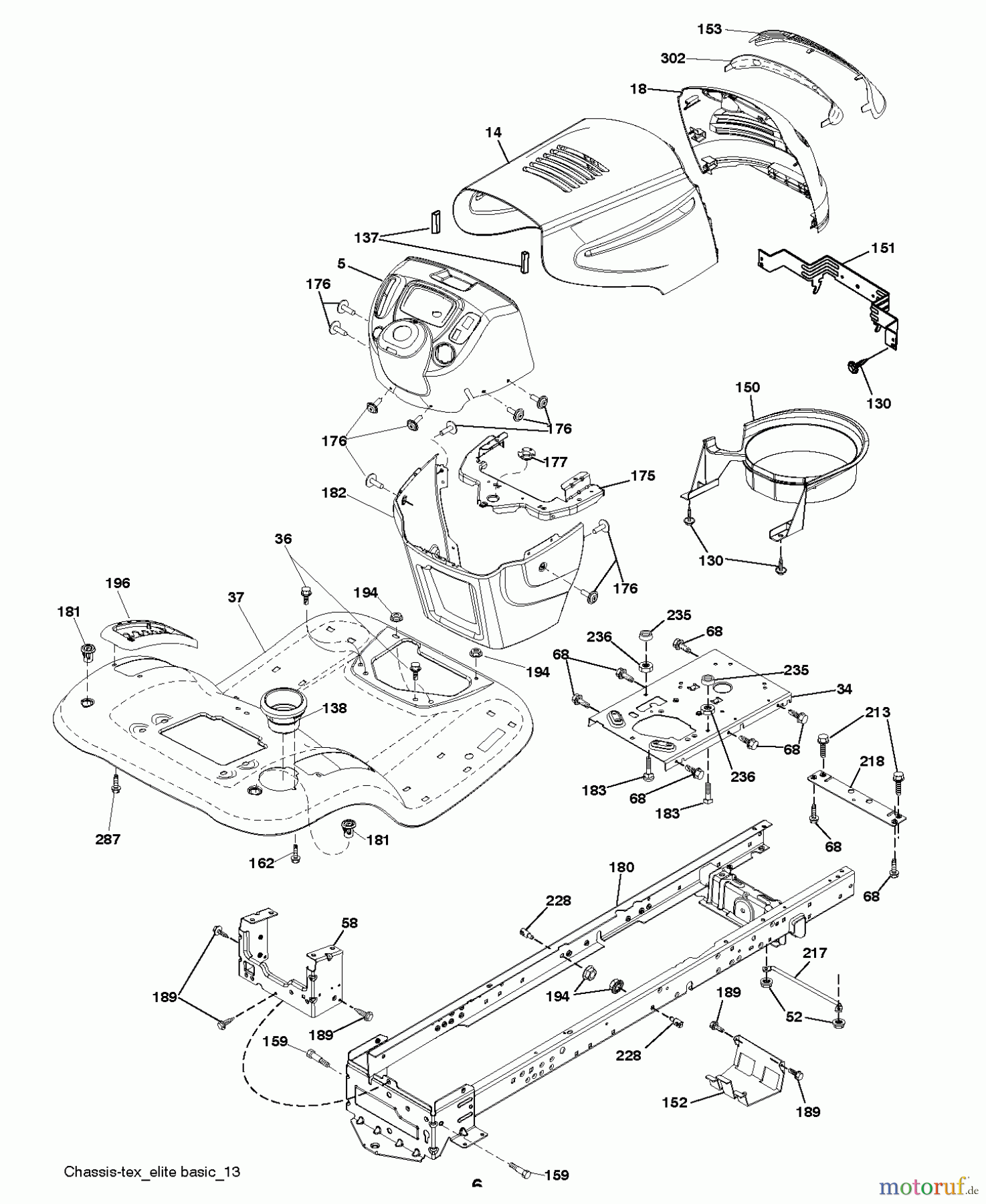  Poulan / Weed Eater Rasen und Gartentraktoren PB20A42LT (96048004900) - Poulan Pro Lawn Tractor (2012-11) CHASSIS ENCLOSURES