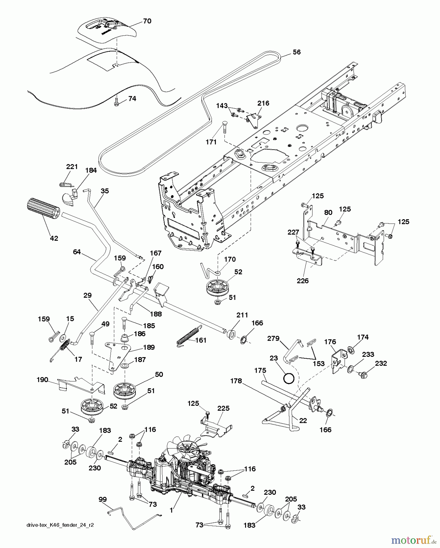 Poulan / Weed Eater Rasen und Gartentraktoren PB20A42LT (96048004901) - Poulan Pro Lawn Tractor (2013-01) DRIVE