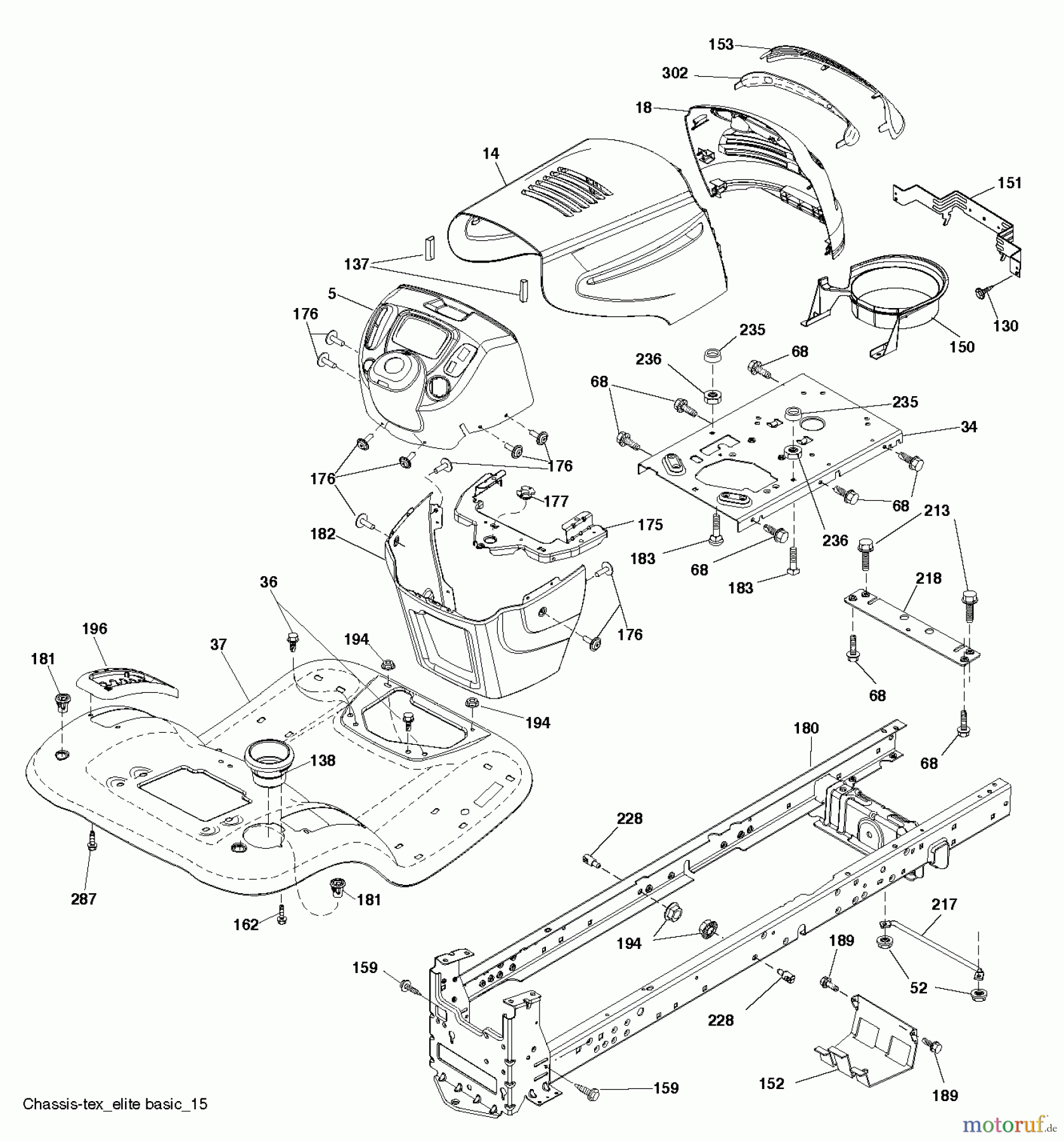 Poulan / Weed Eater Rasen und Gartentraktoren PB20H42LT (96042014800) - Poulan Pro Lawn Tractor (2012-08) CHASSIS ENCLOSURES