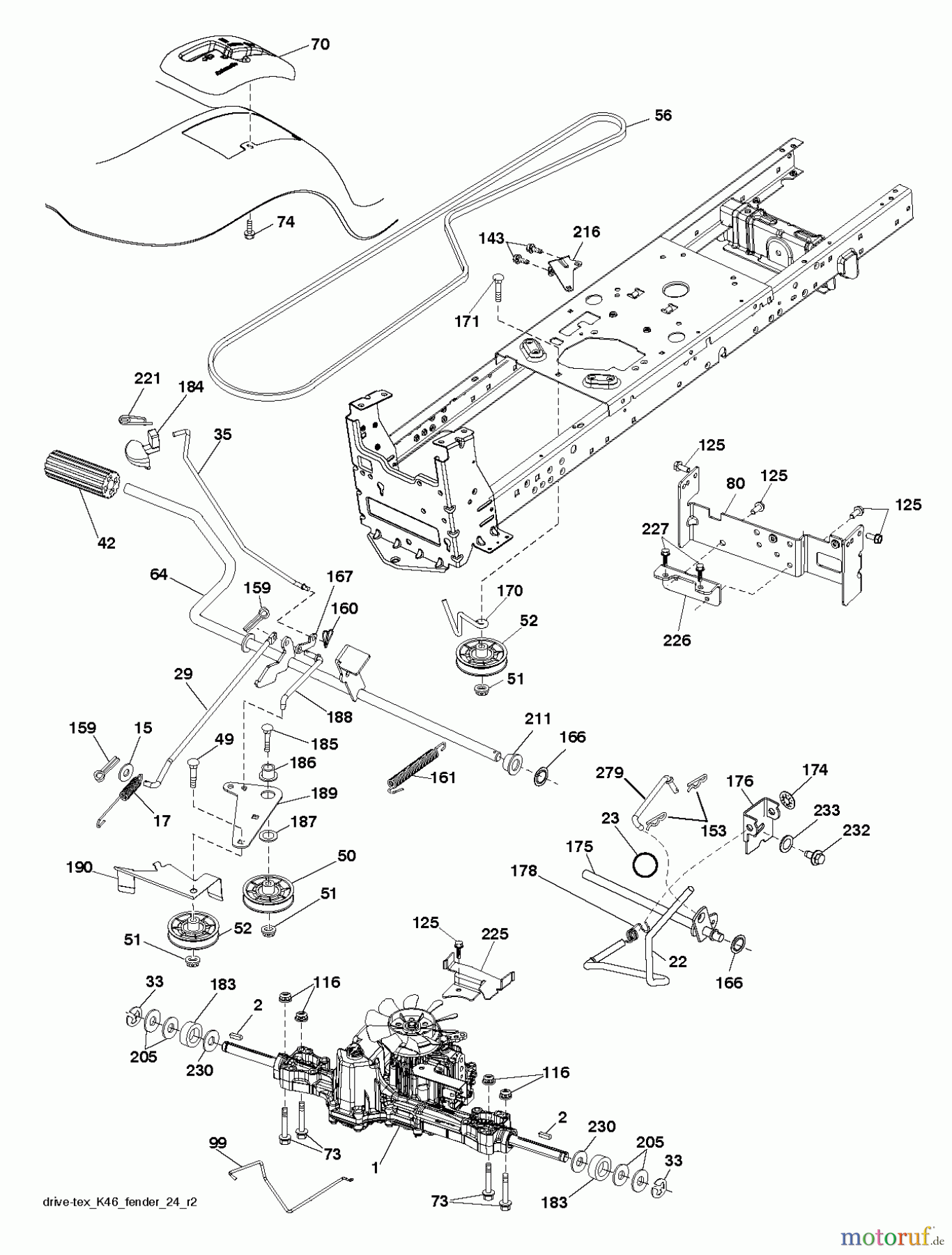 Poulan / Weed Eater Rasen und Gartentraktoren PB20H42LT (96042014800) - Poulan Pro Lawn Tractor (2012-08) DRIVE