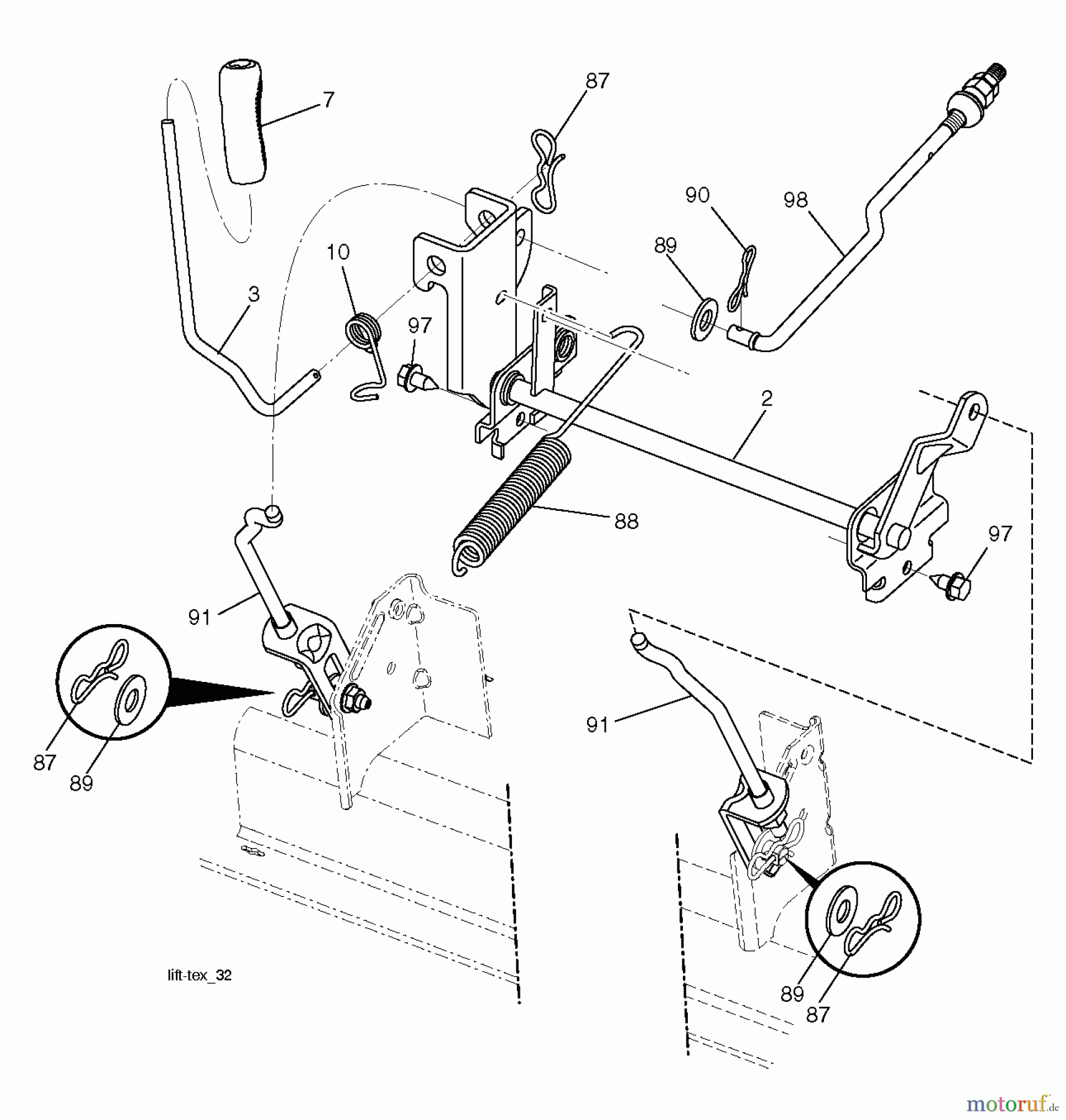 Poulan / Weed Eater Rasen und Gartentraktoren PB20H42LT (96042014801) - Poulan Pro Lawn Tractor (2013-01) MOWER LIFT / DECK LIFT
