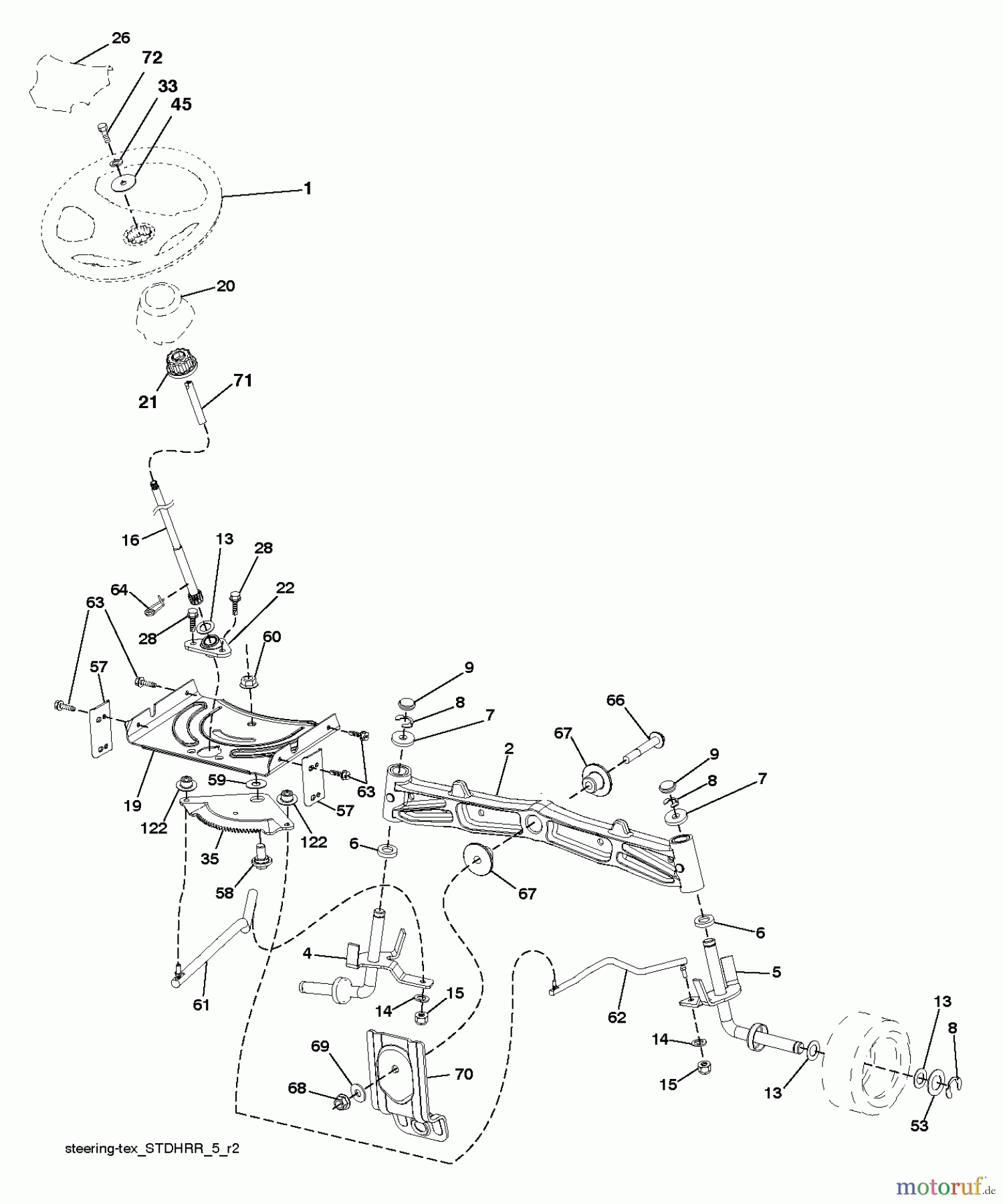Poulan / Weed Eater Rasen und Gartentraktoren PB20H42LT (96042014801) - Poulan Pro Lawn Tractor (2013-01) STEERING