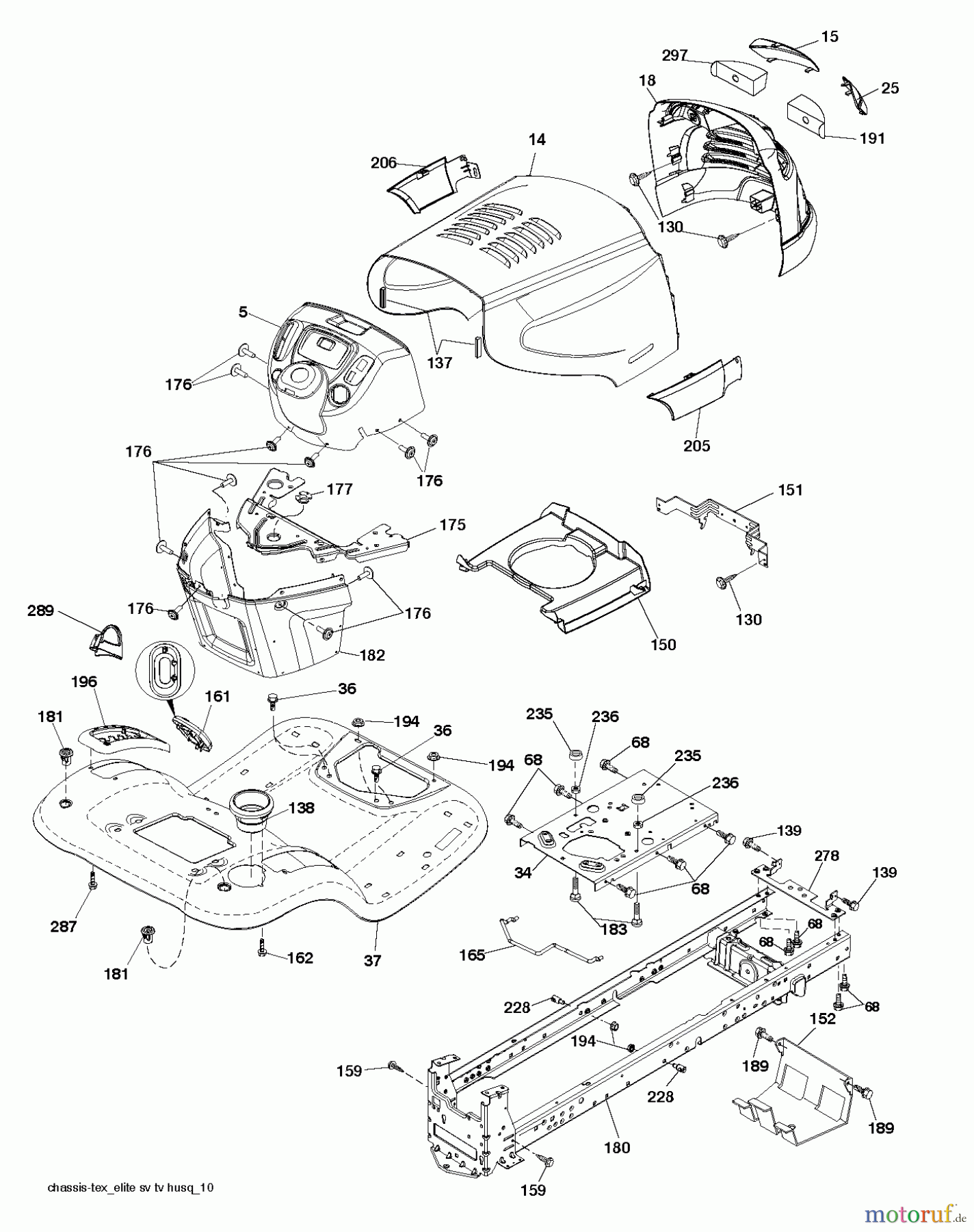 Poulan / Weed Eater Rasen und Gartentraktoren PB20H42YT (96042012403) - Poulan Pro Lawn Tractor (2011-08) CHASSIS / FRAME