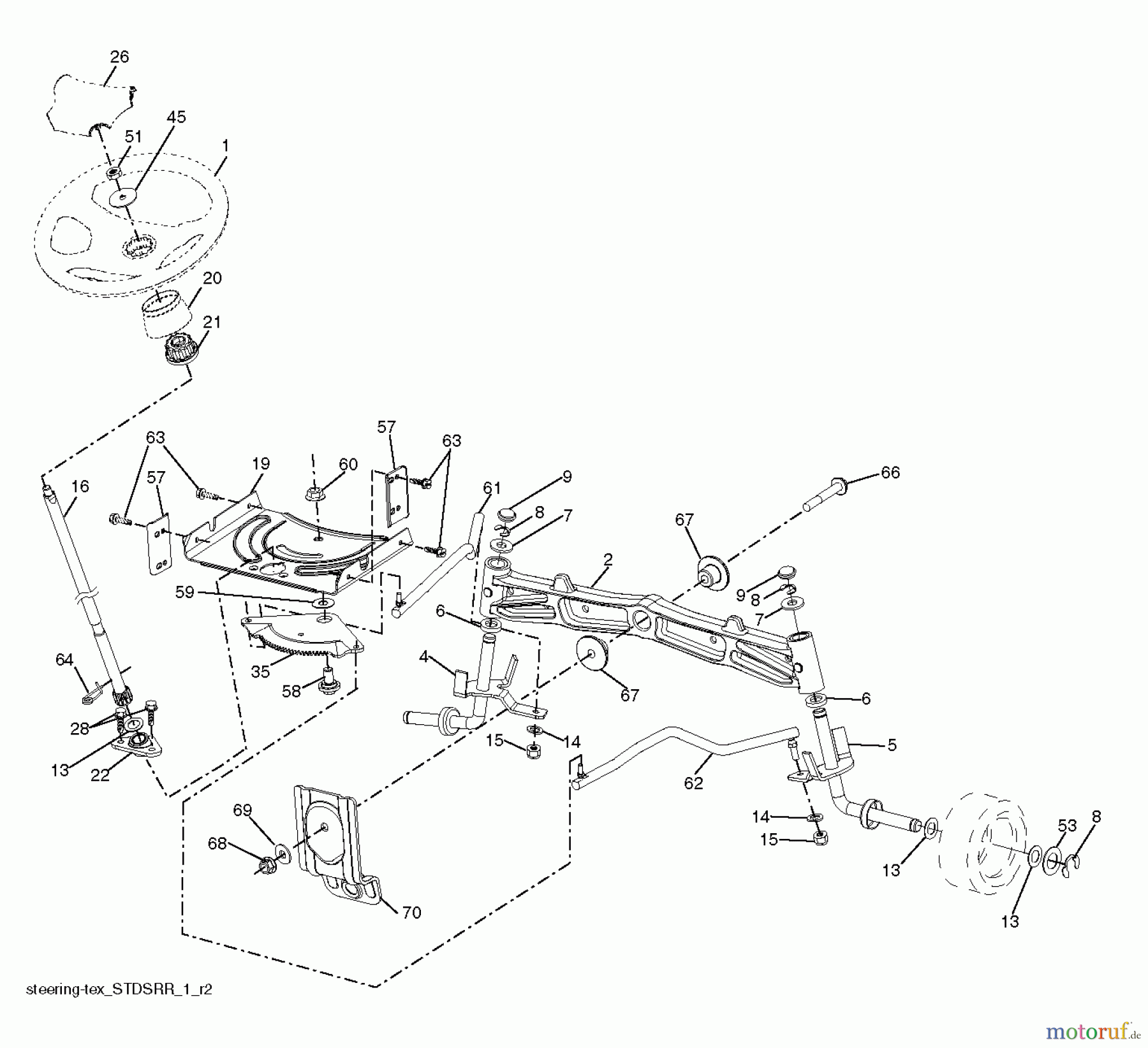 Poulan / Weed Eater Rasen und Gartentraktoren PB20H42YT (96042012403) - Poulan Pro Lawn Tractor (2011-08) STEERING