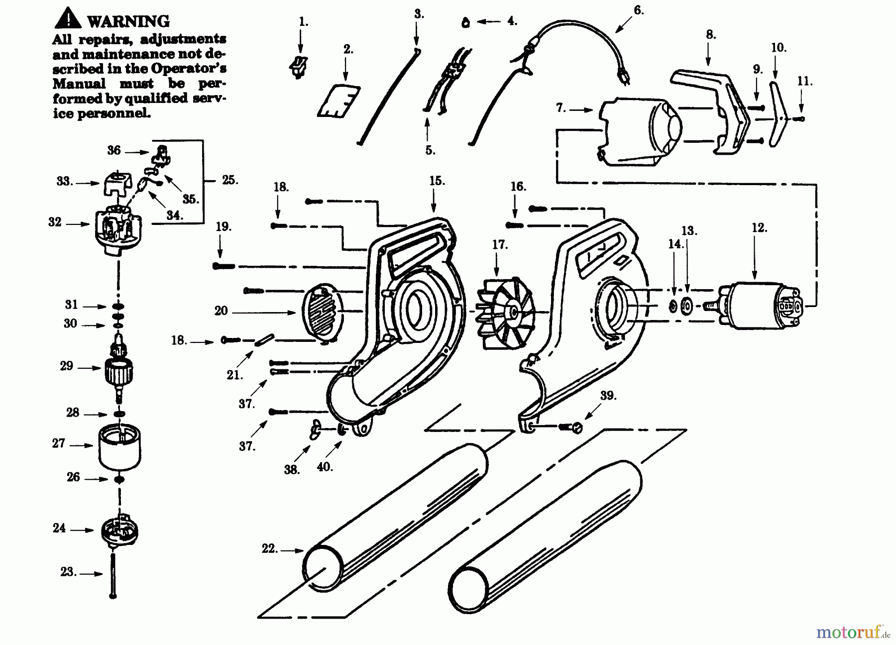 Poulan / Weed Eater Bläser / Sauger / Häcksler / Mulchgeräte 5900 - Paramount Electric Blower BLOWER ASSEMBLY