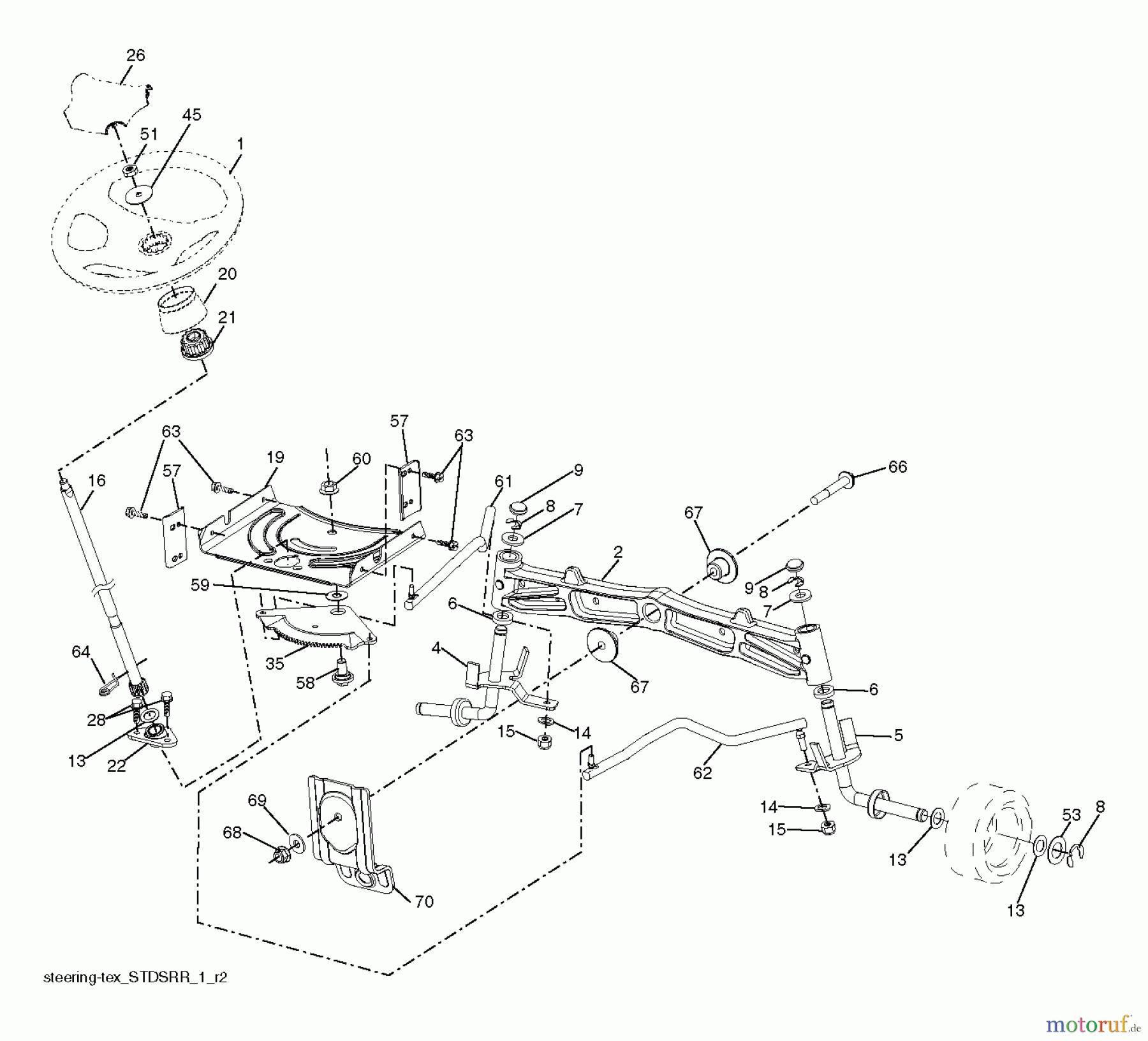 Poulan / Weed Eater Rasen und Gartentraktoren PB20H42YT (96042012404) - Poulan Pro Lawn Tractor (2011-08) STEERING