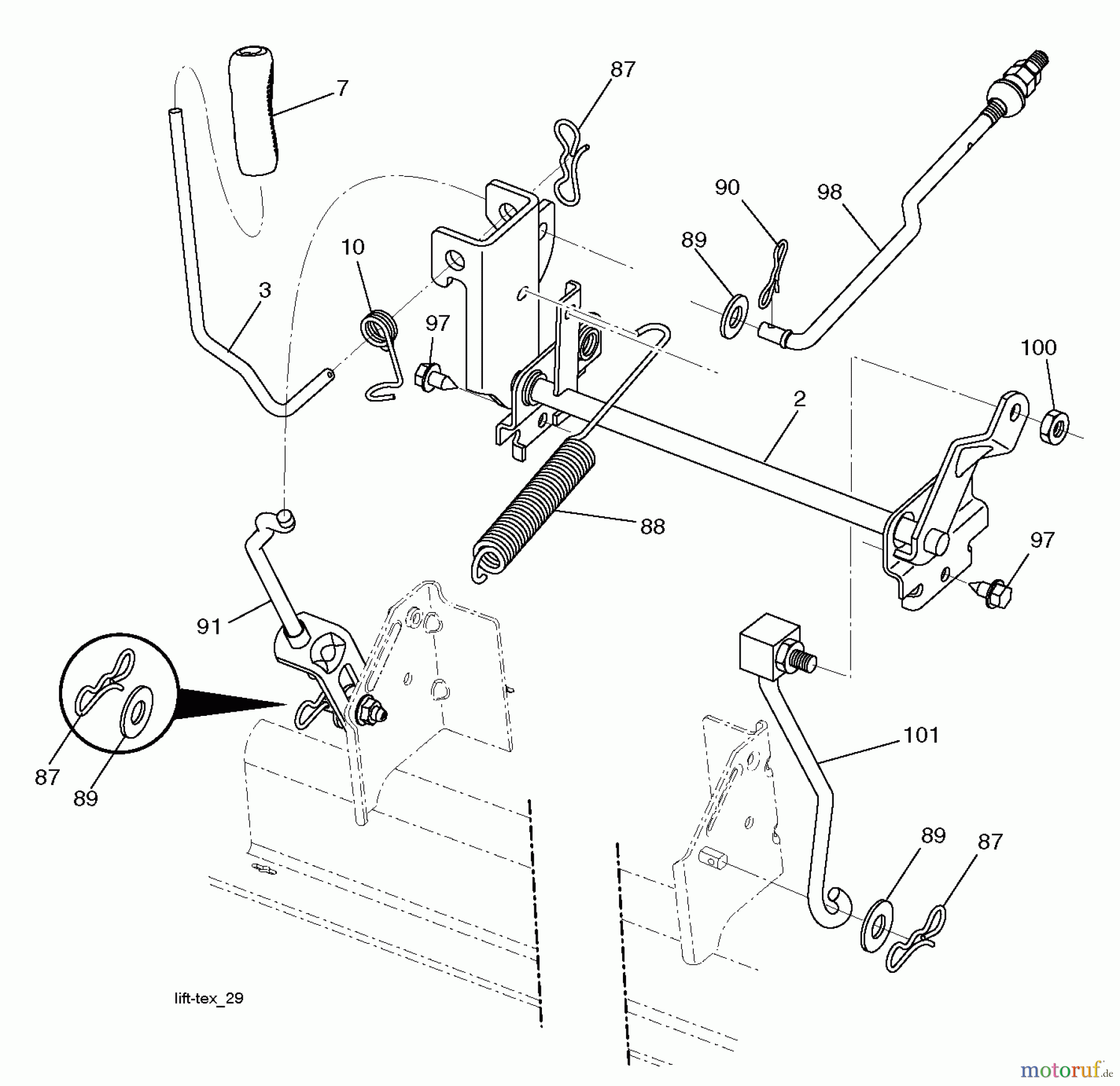 Poulan / Weed Eater Rasen und Gartentraktoren PB20H42YT (96042012403) - Poulan Pro Lawn Tractor (2011-08) MOWER LIFT / DECK LIFT