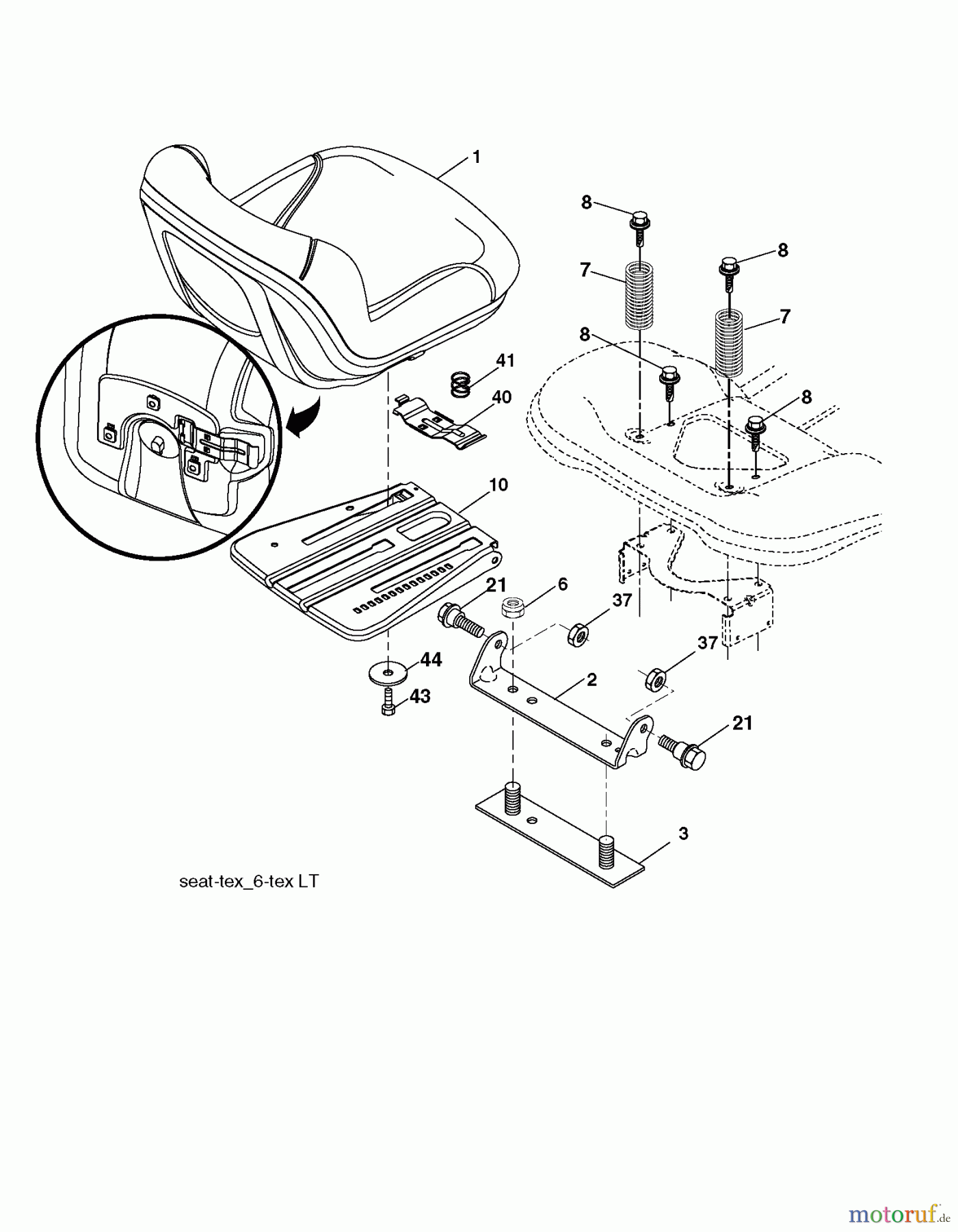 Poulan / Weed Eater Rasen und Gartentraktoren PB20H42YT (96042013700) - Poulan Pro Lawn Tractor (2010-11) SEAT