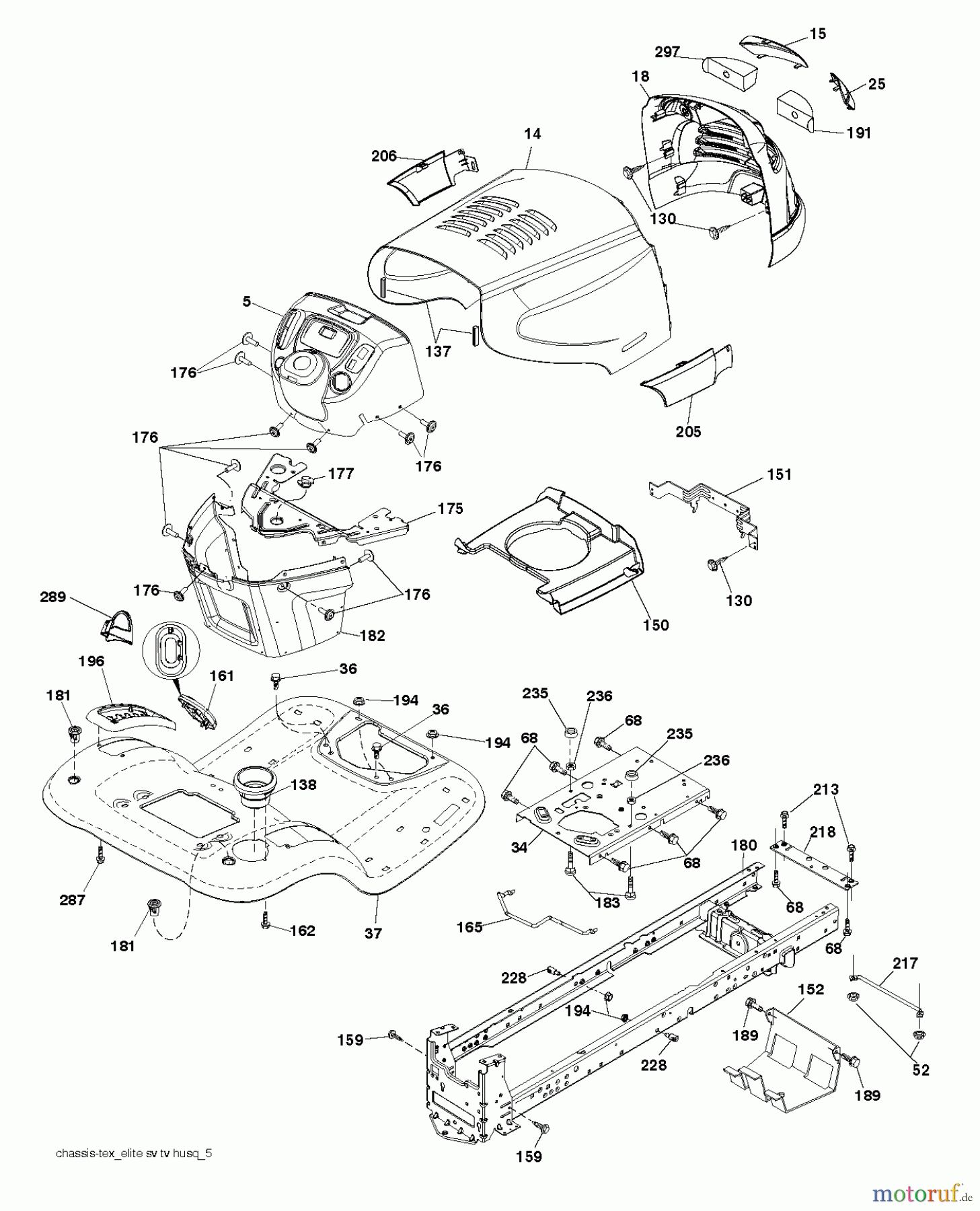 Poulan / Weed Eater Rasen und Gartentraktoren PB20H42YT (96042013701) - Poulan Pro Lawn Tractor (2011-07) CHASSIS / FRAME