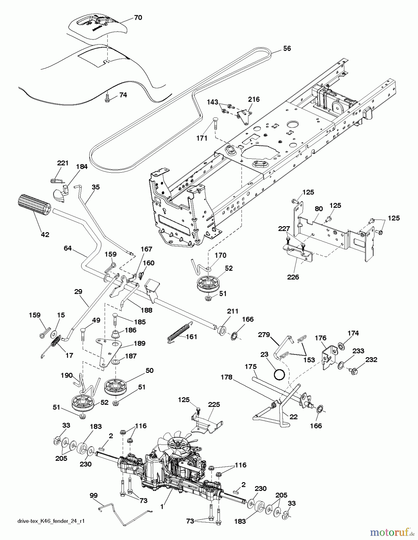 Poulan / Weed Eater Rasen und Gartentraktoren PB20H42YT (96042013701) - Poulan Pro Lawn Tractor (2011-07) DRIVE