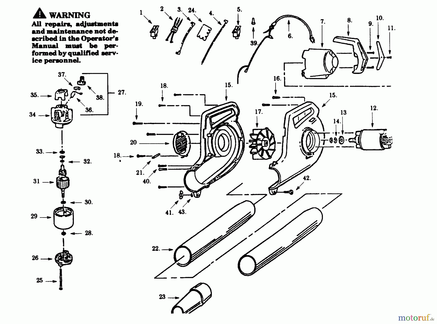 Poulan / Weed Eater Bläser / Sauger / Häcksler / Mulchgeräte 7700 - Paramount Electric Blower BLOWER ASSEMBLY