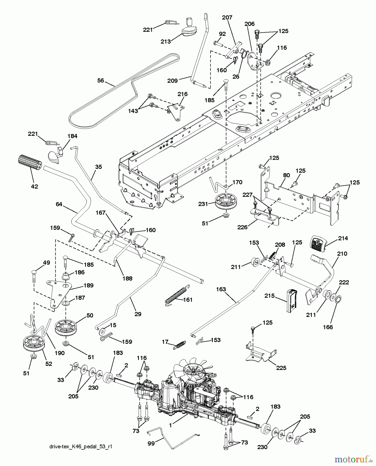 Poulan / Weed Eater Rasen und Gartentraktoren PB23H46YT (96048003100) - Poulan Pro Lawn Tractor (2012-02) DRIVE
